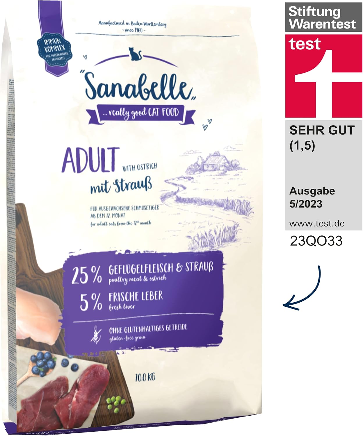 Detalle 2 de Sanabelle Classic Rind – Katzentrockenfutter für ausgewachsene Katzen ab dem 12. Monat, 10 kg