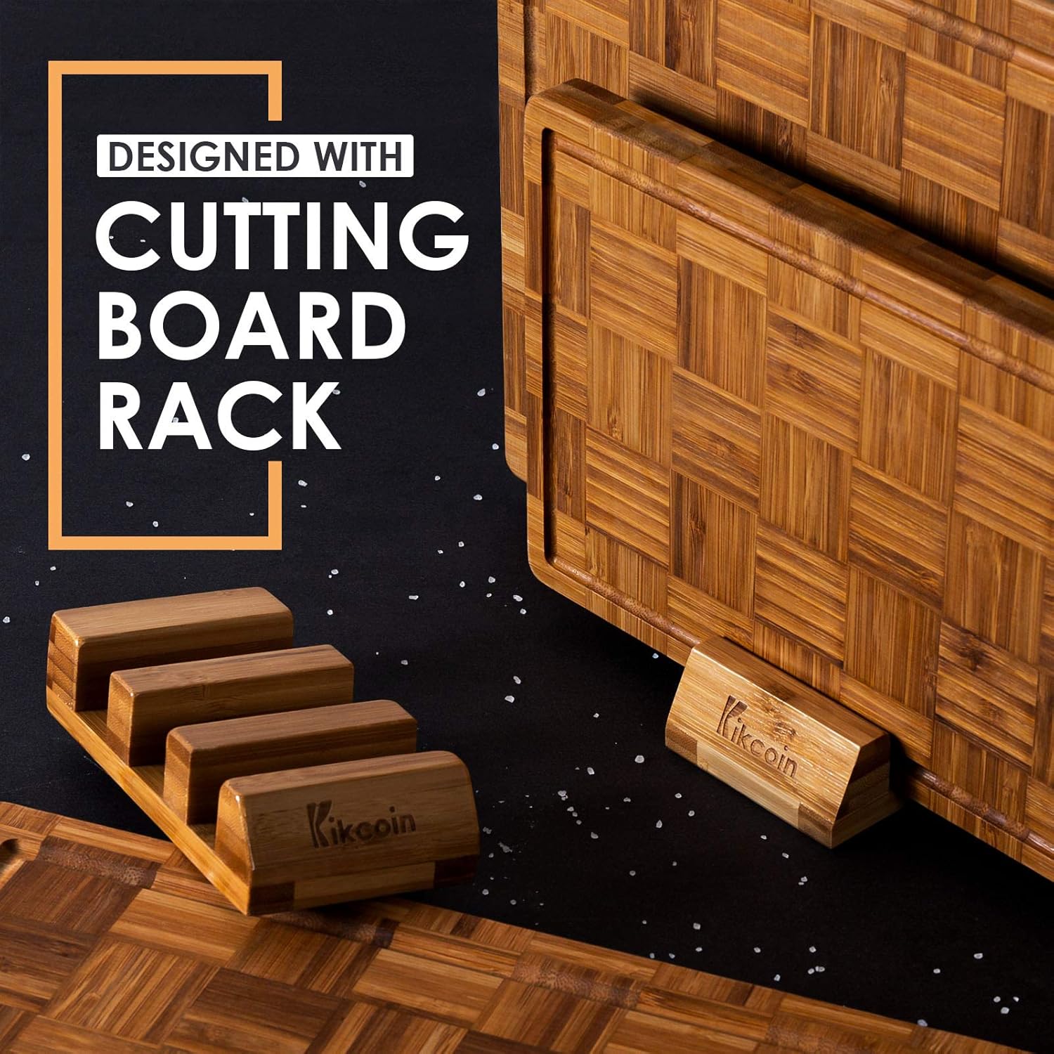 Detalle 2 de Kikcoin Extra Large Bamboo Cutting Boards Set of 3 ⚖