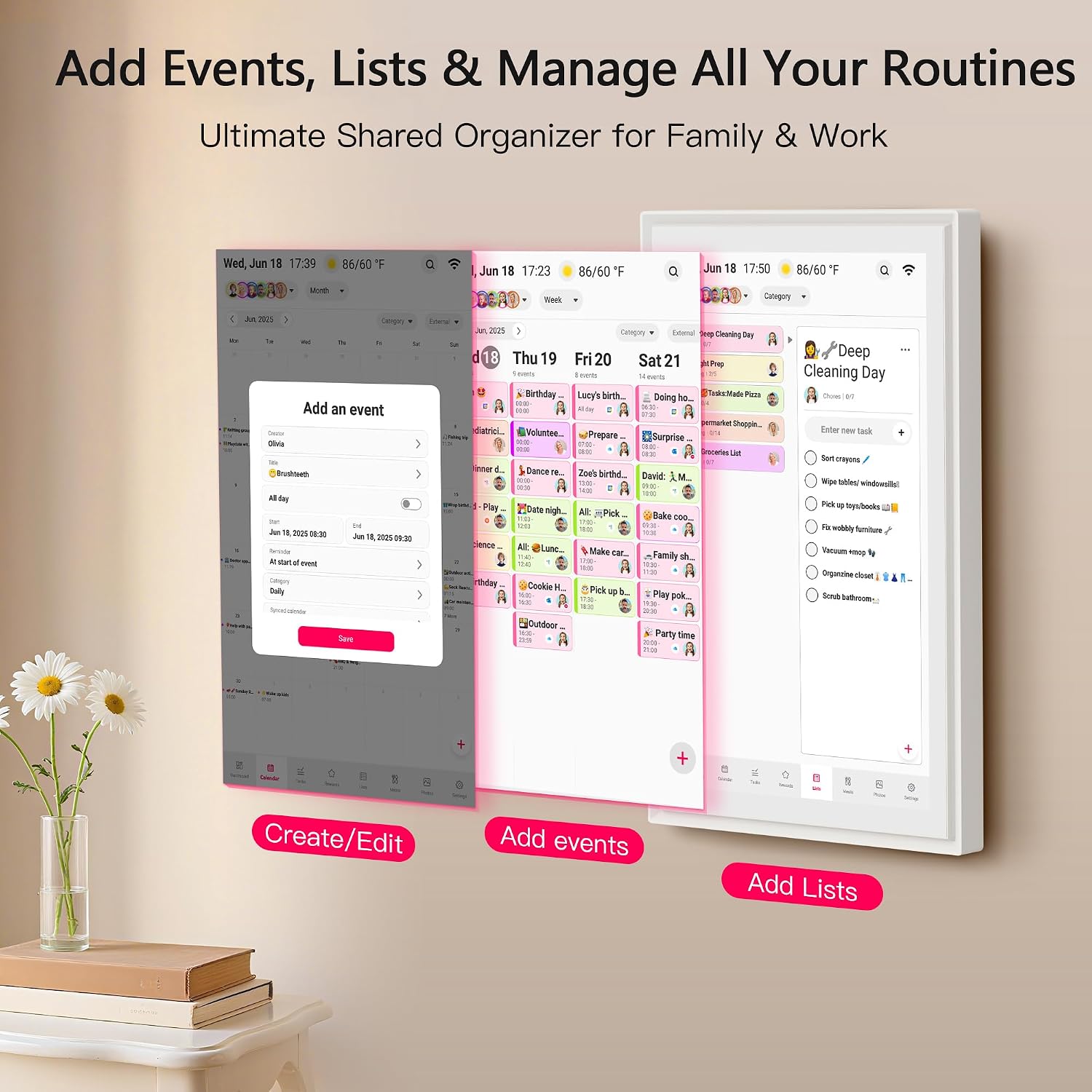 Thumbnail 1 de 15.6-inch Family Digital Calendar