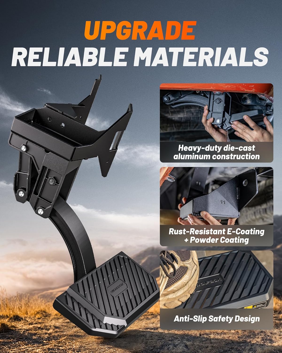 Detalle de WOLFBOX Retractable Bed Step for Ford F-150 and F-150 Lightning (2021-2026) – Two-Tier, 330 lb Capacity