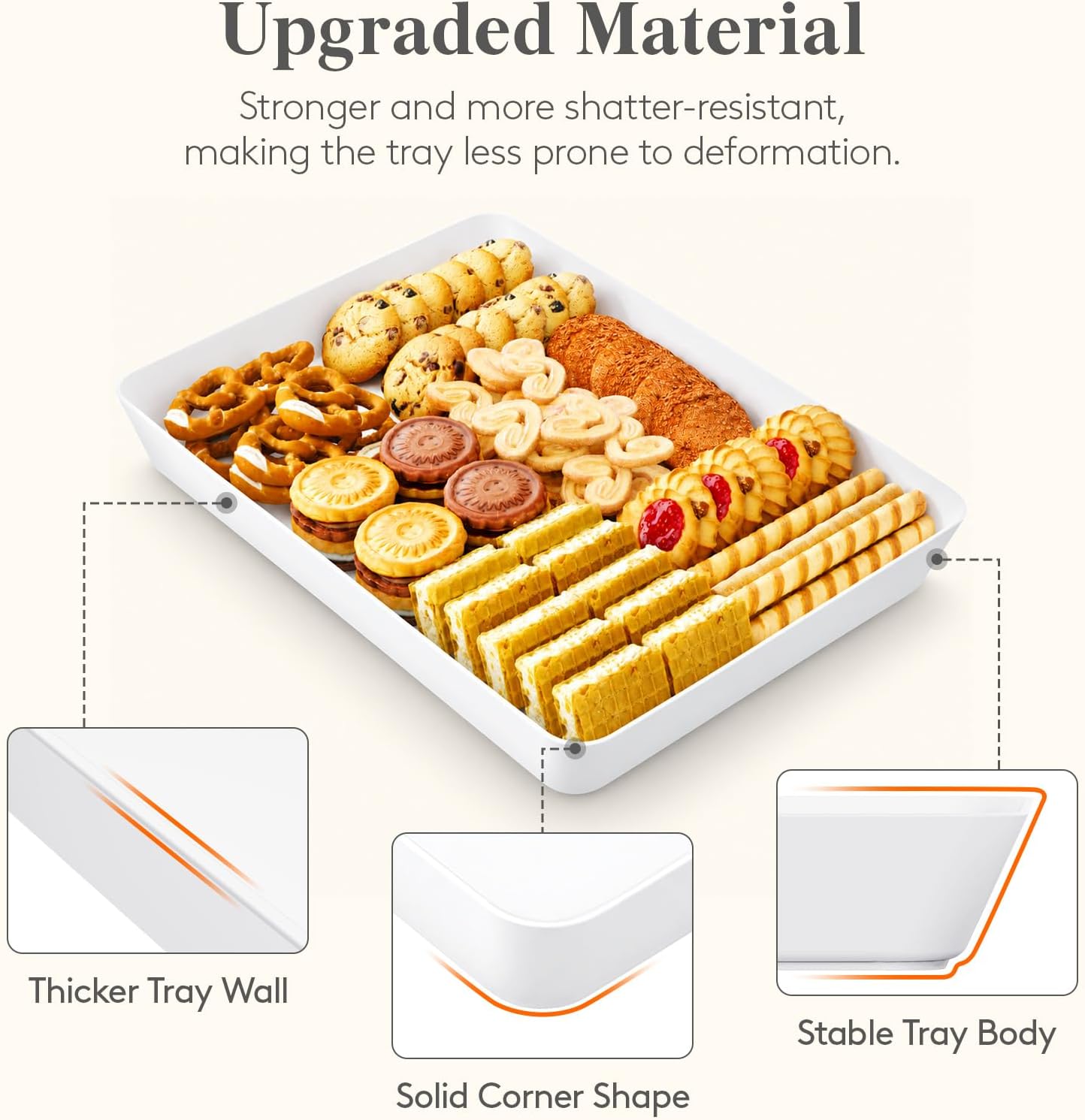 Thumbnail 6 de Lifewit Serving Tray 16 x 12 inches, 4 pack