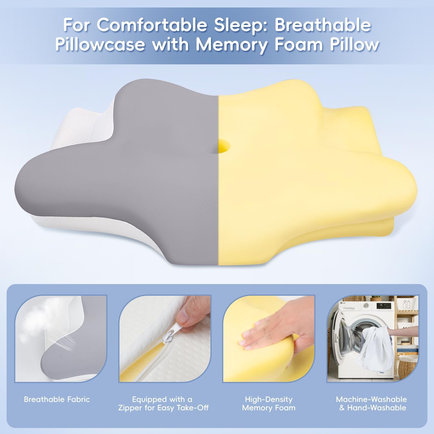 Thumbnail 4 de Missleep Cervical Neck Pillow: 2-Height Memory Foam Ergonomic Support