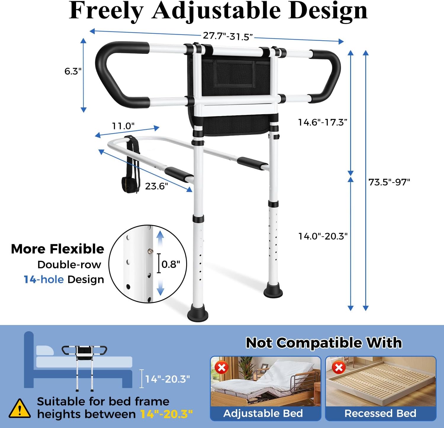 Detalle de KUBYA Bed Assist Rail, 400 lbs