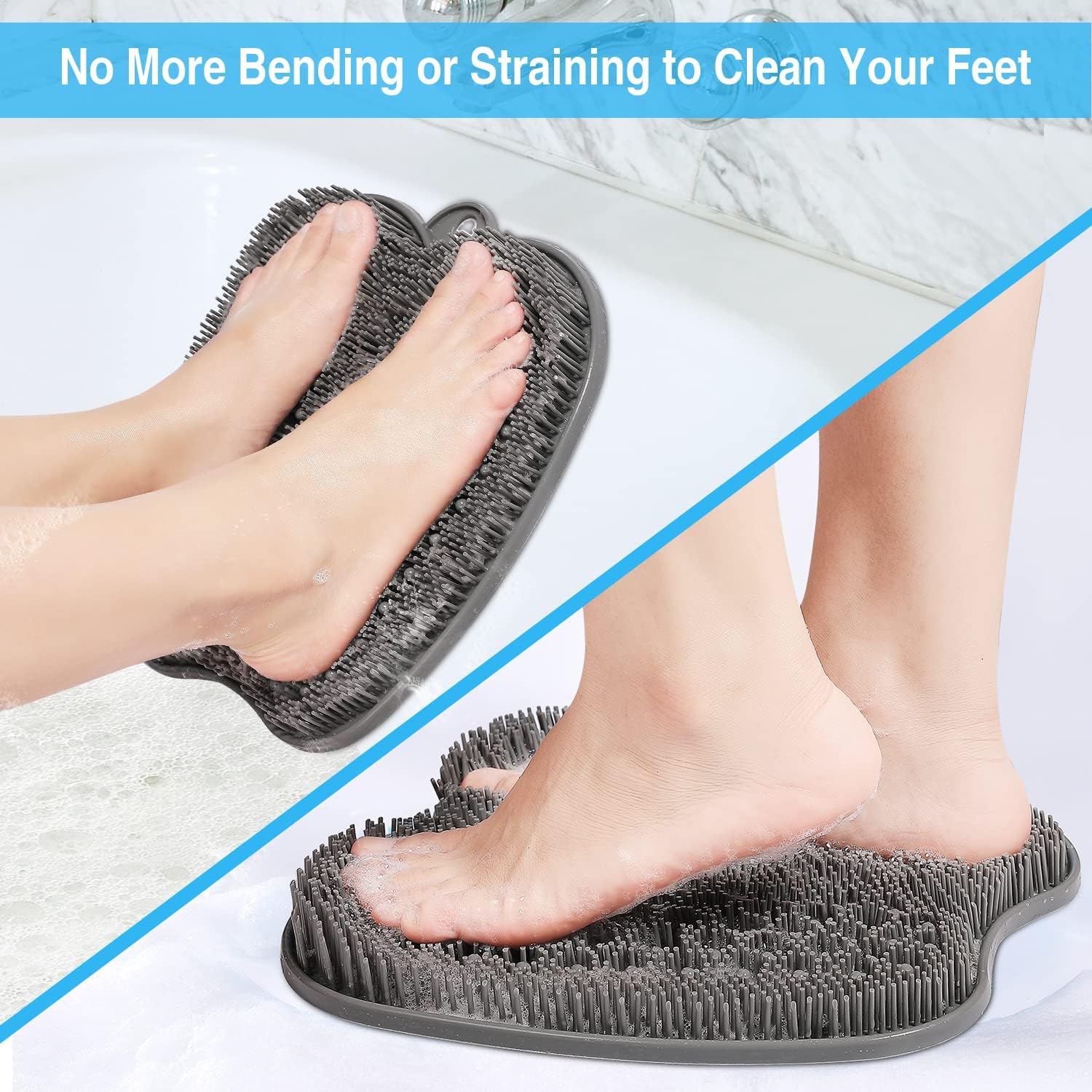 Thumbnail 1 de HONYIN Larger Shower Foot Scrubber 11x11