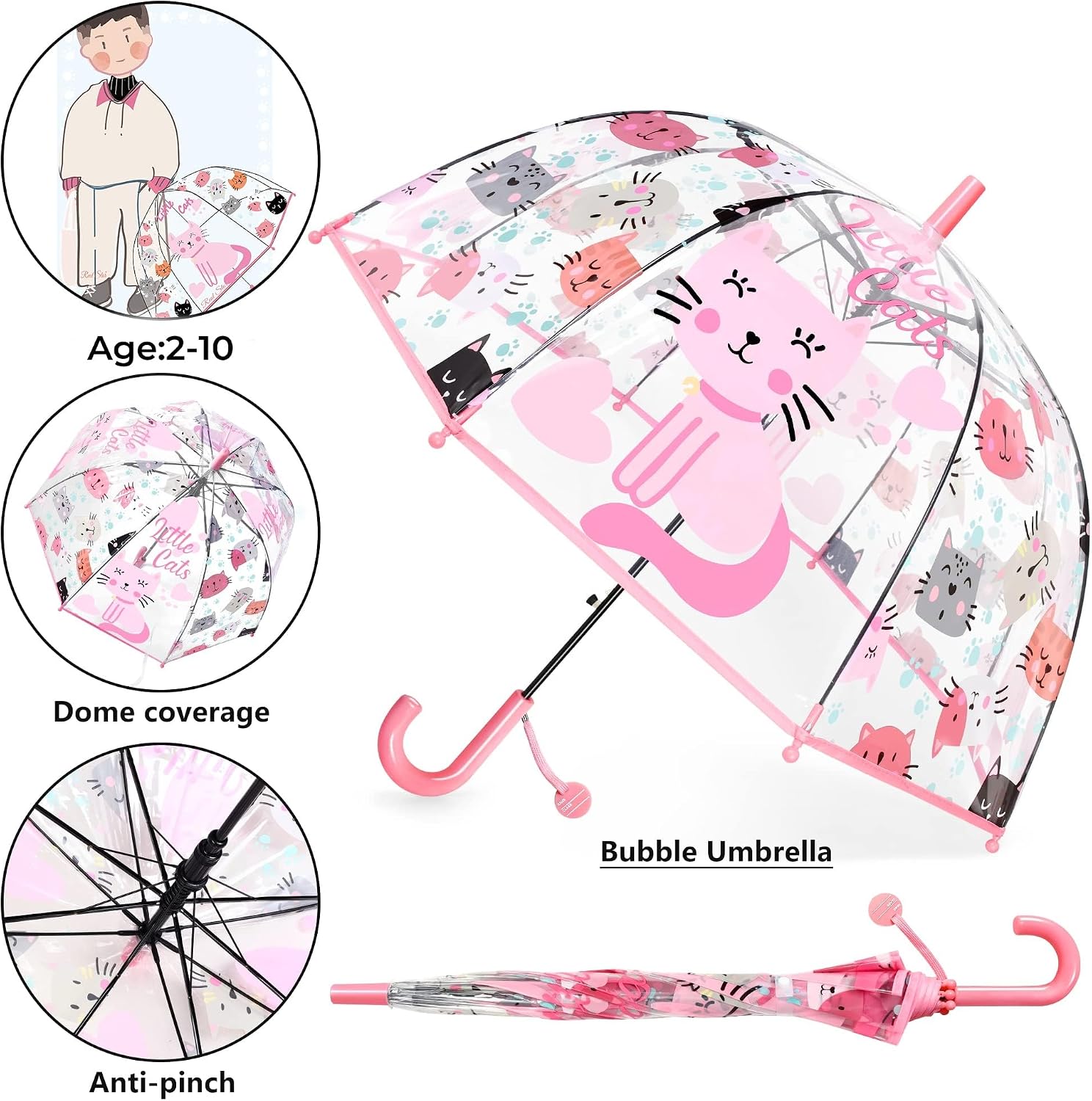 Thumbnail 6 de Kids Clear Bubble Umbrella for Safe Walks