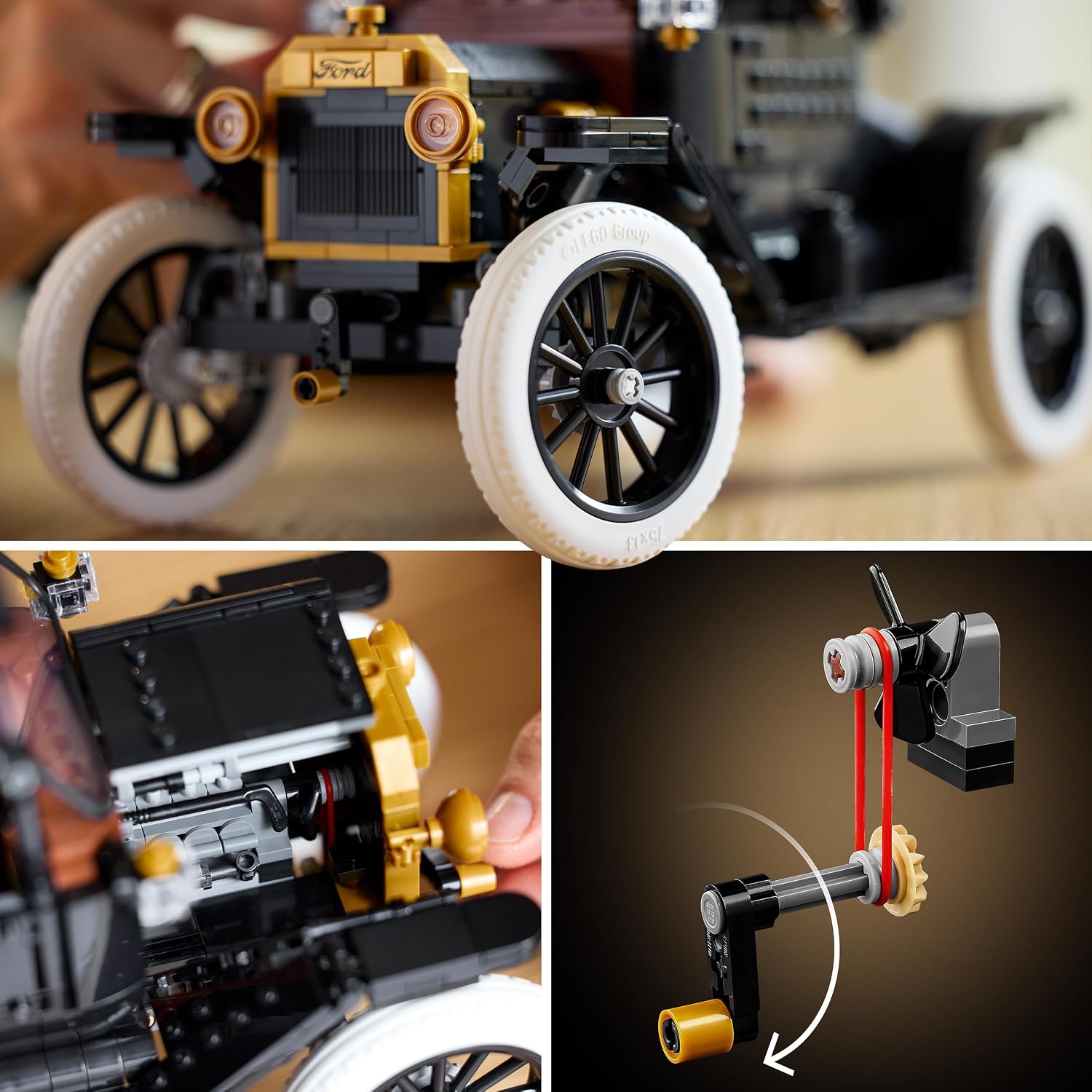 Detalle de LEGO Icons Ford Model T – Retro Auto Modellbau für Erwachsene (11376)