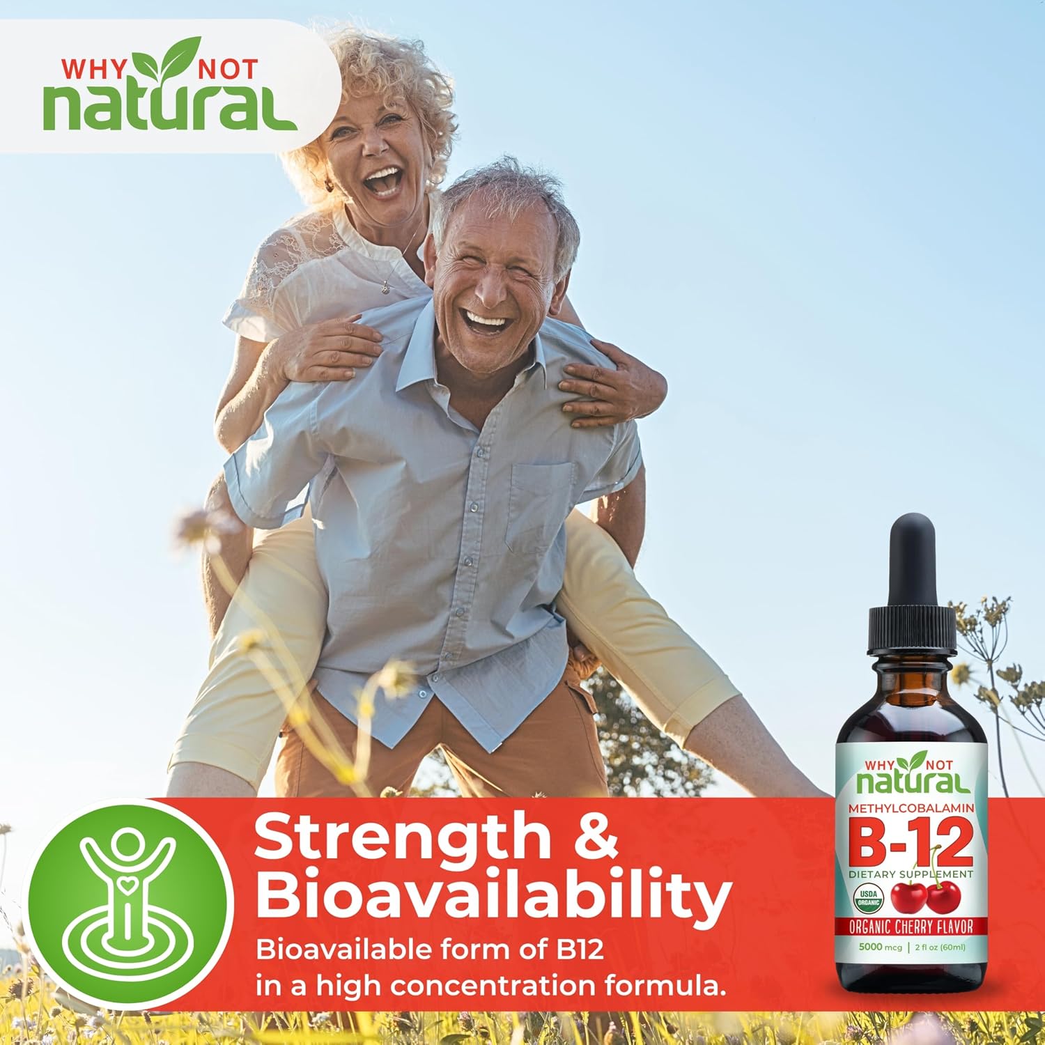 Thumbnail 6 de Why Not Natural B12102 Liquid Vitamin B12 Drops, 5,000 mcg Methylcobalamin