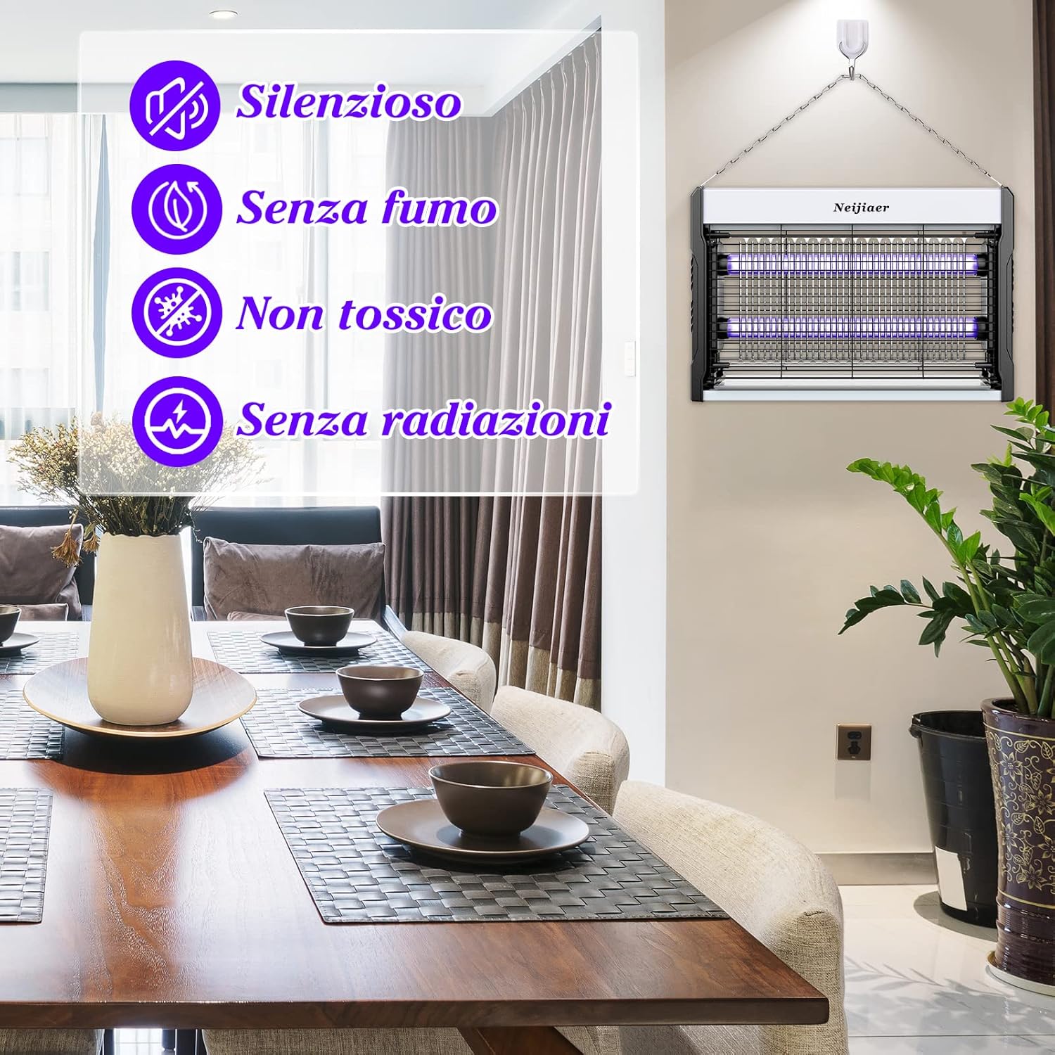 Thumbnail 3 de Neijiaer Lampada antizanzare USB con UV LED da 4000V e vassoio