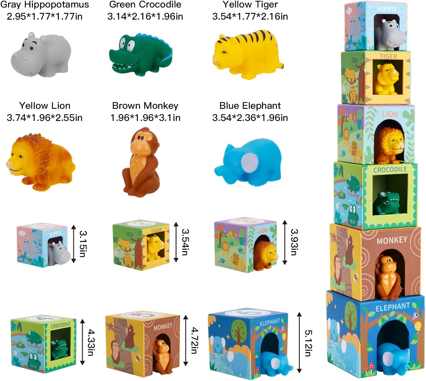 Thumbnail 3 de Sorting and Stacking Toys Blocks for Toddlers 1-3