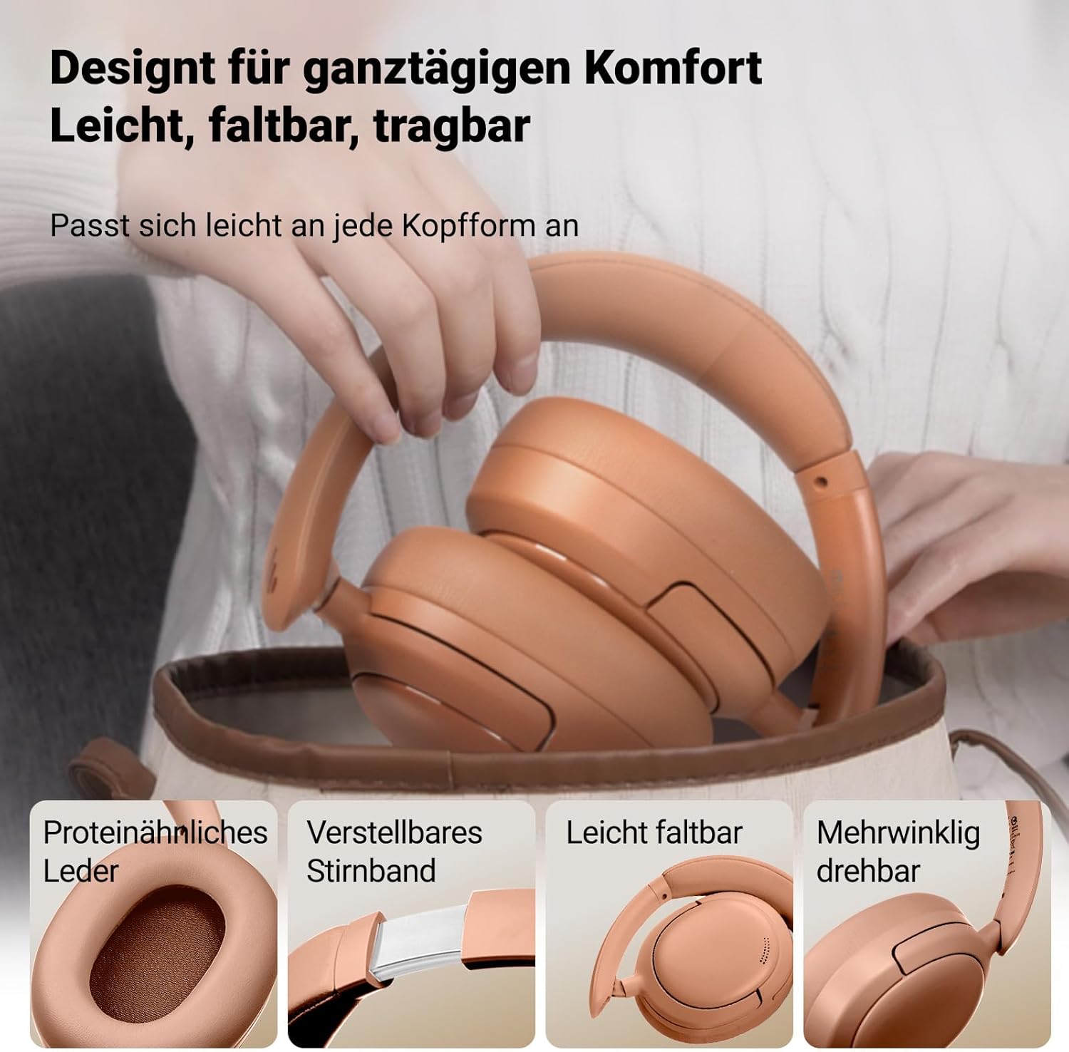 Thumbnail 5 de Edifier V80 Hybrid Over-Ear-Kopfhörer (Bluetooth 5.4) mit aktiver Geräuschunterdrückung