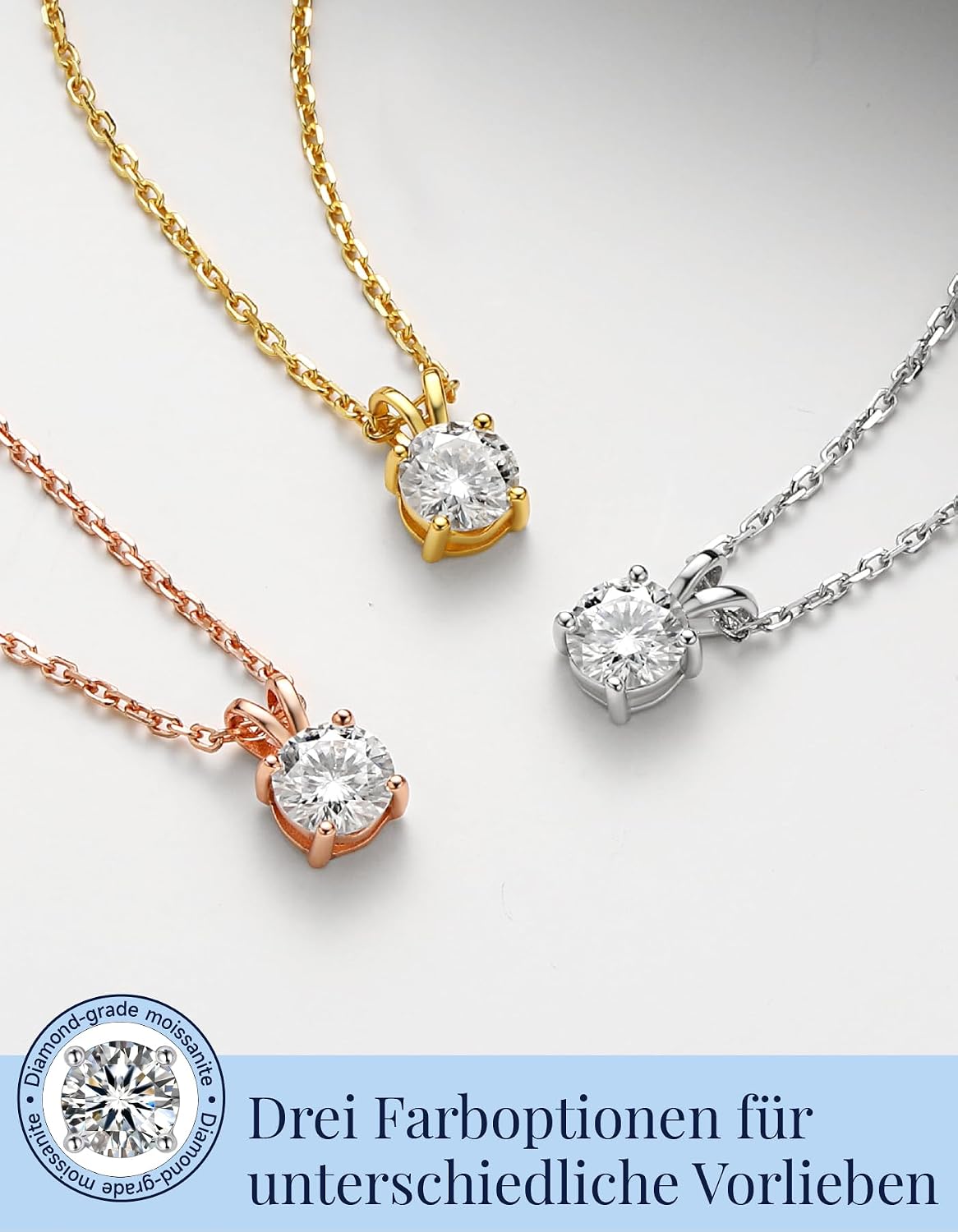 Thumbnail 6 de MomentWish Moissanite Halskette 1 Karat Solitär
