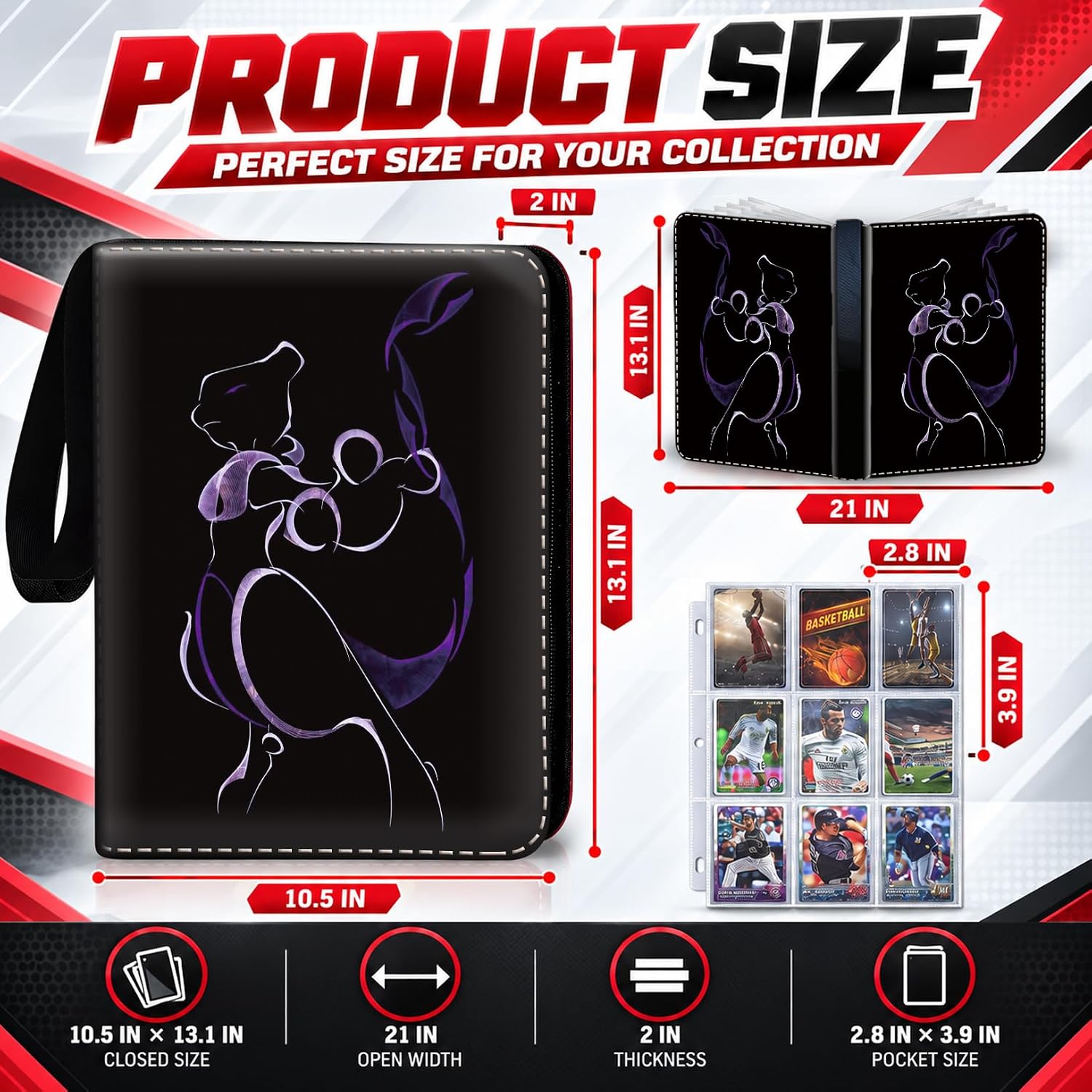 Thumbnail 6 de MYTCG meng-1008 Trading Card Binder, 9-Pocket, 56 Removable Pages