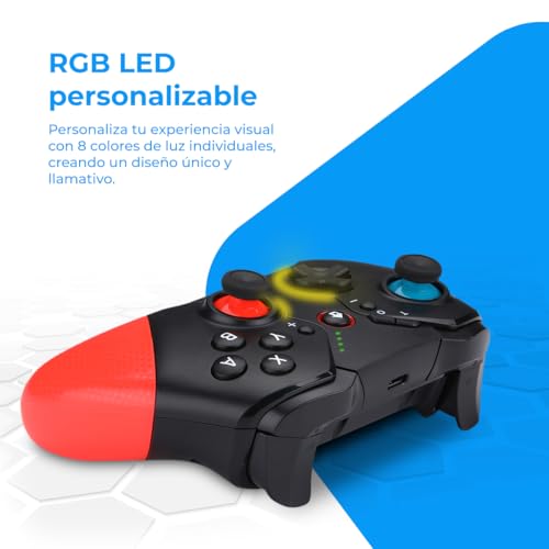 Detalle de NK Mando PRO Switch Inalámbrico: mando profesional con macros, gyro de 6 ejes y iluminación RGB para Switch, PC y móvil