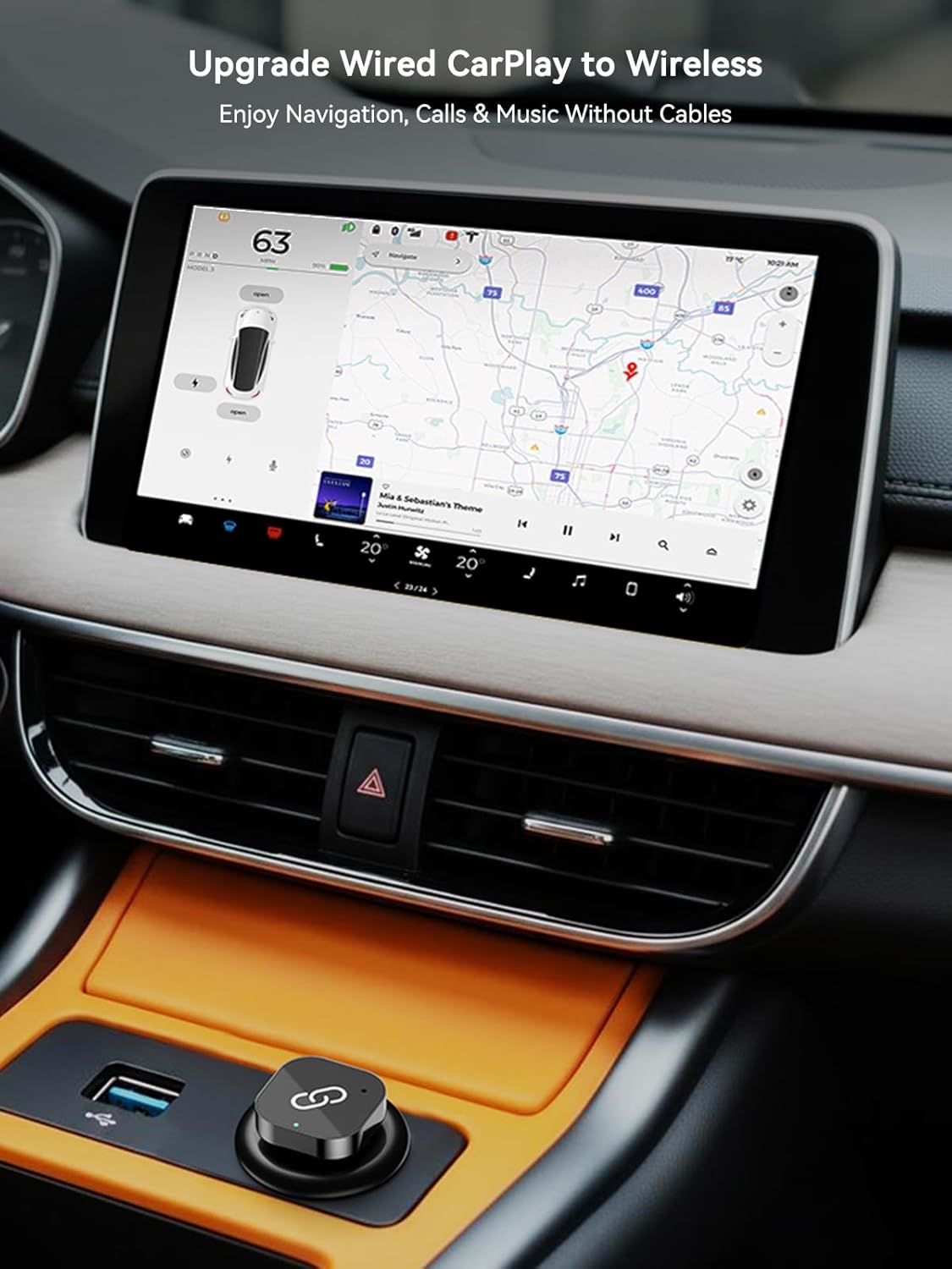 Detalle de Spedal Wireless CarPlay Adapter UK: 2026 Upgraded One-Button Dual Phone Switching for CarPlay & Android Auto