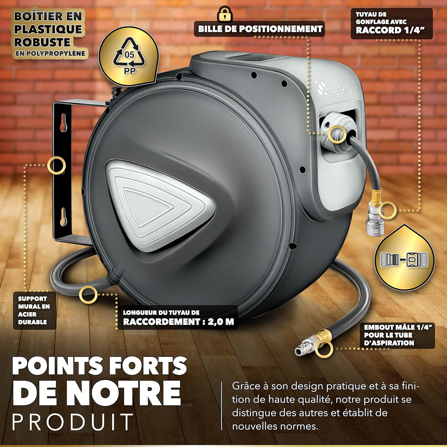 Thumbnail 3 de TRESKO Enrouleur automatique 30m pour air comprimé