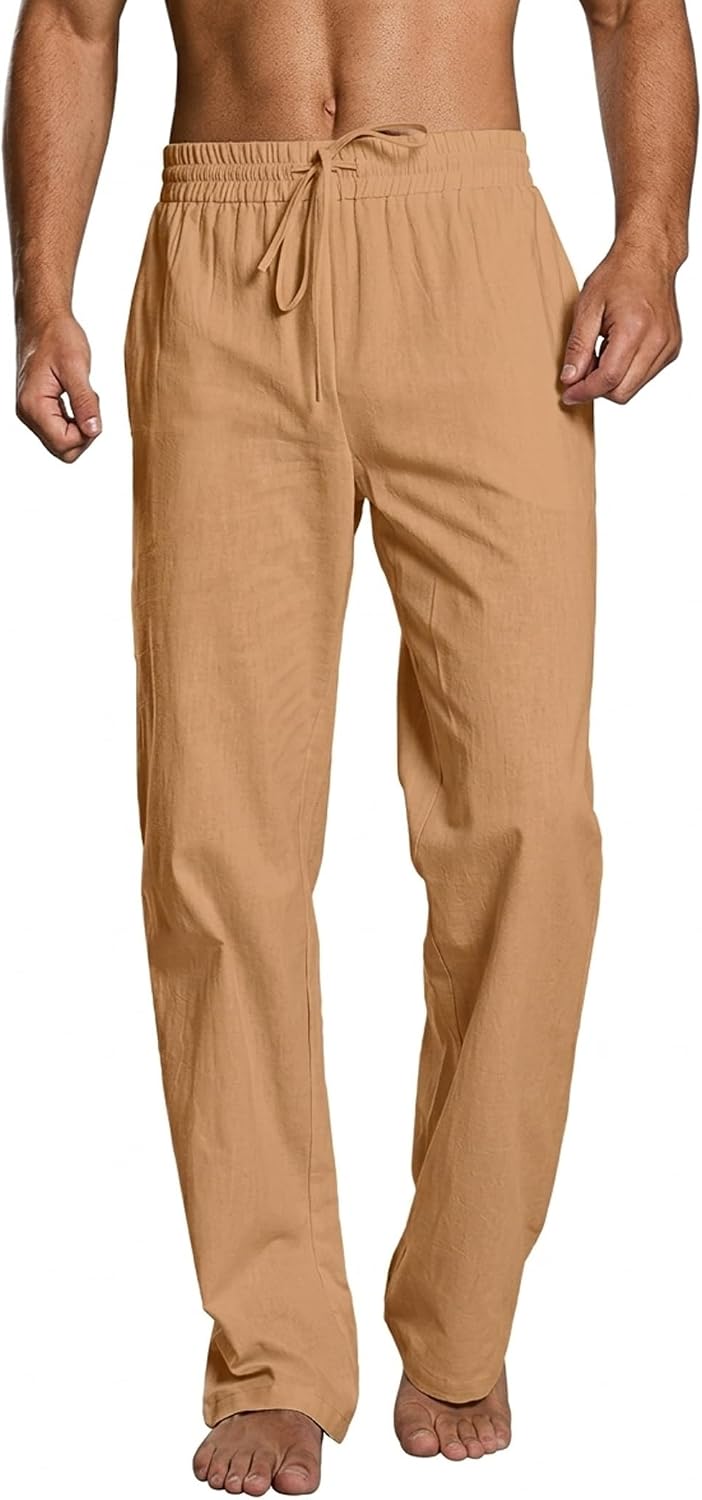 Thumbnail 4 de Linen trousers loose fit straight leg