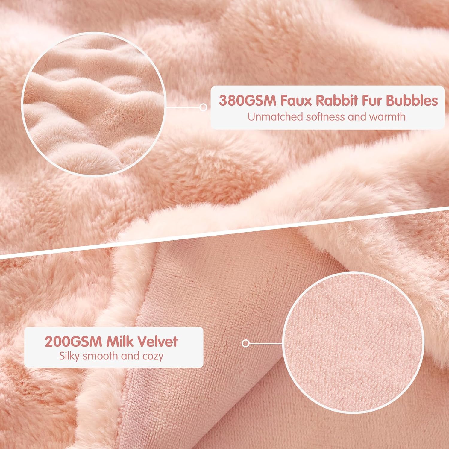 Detalle 2 de Lekesky Fluffy King Size Duvet Cover Set 1x Pink