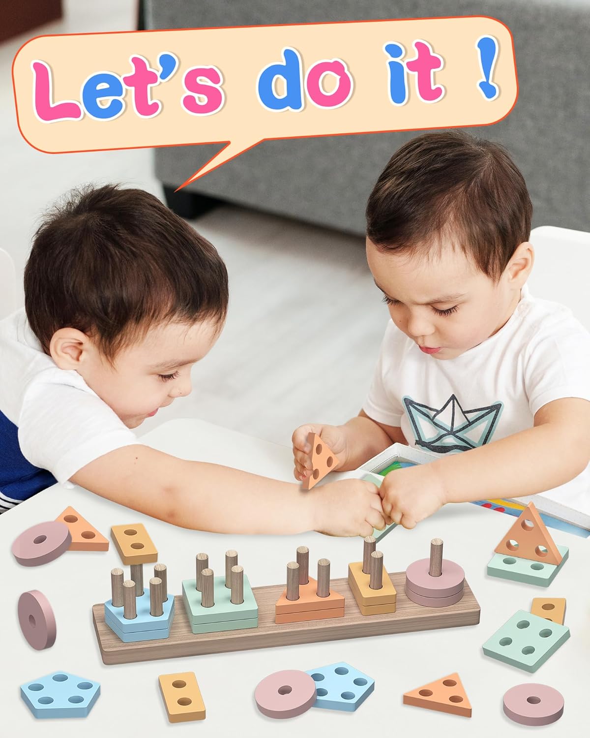 Detalle 2 de kecristv Montessori Shape Sorter 20-Piece