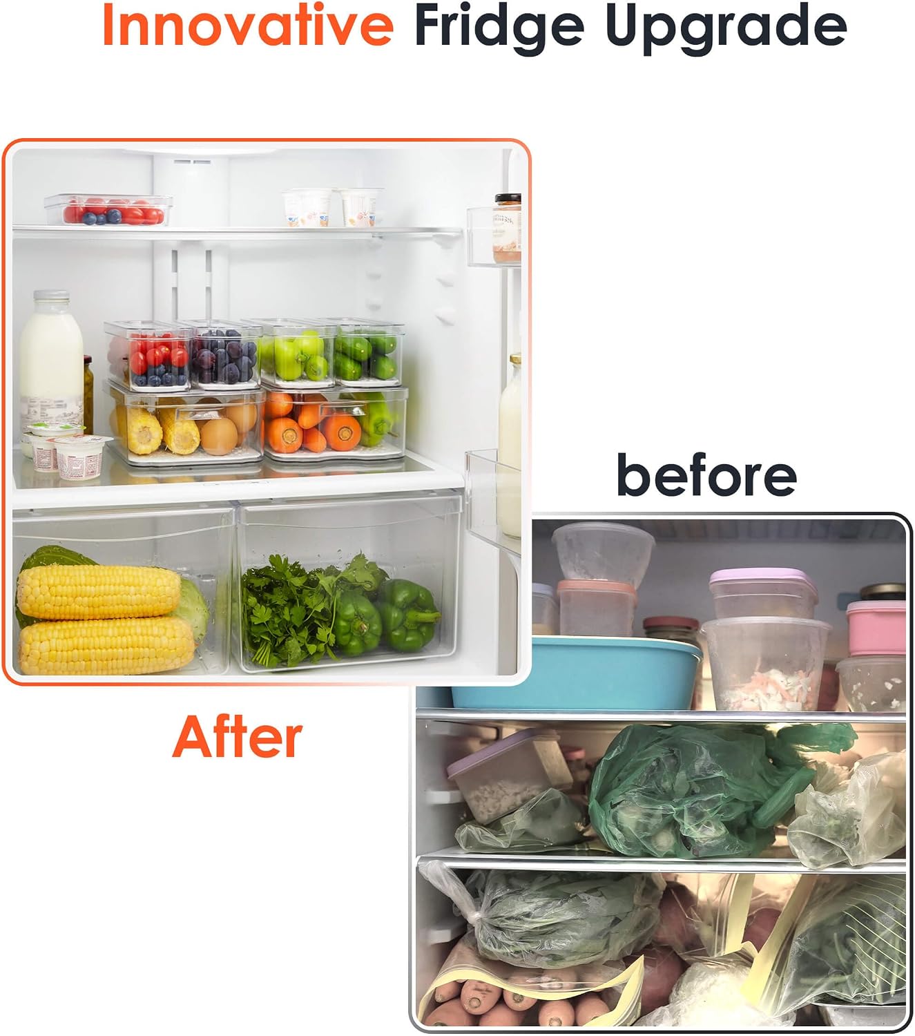 Thumbnail 6 de SMRCAD Fridge Organizers 6-Pack Clear Bins
