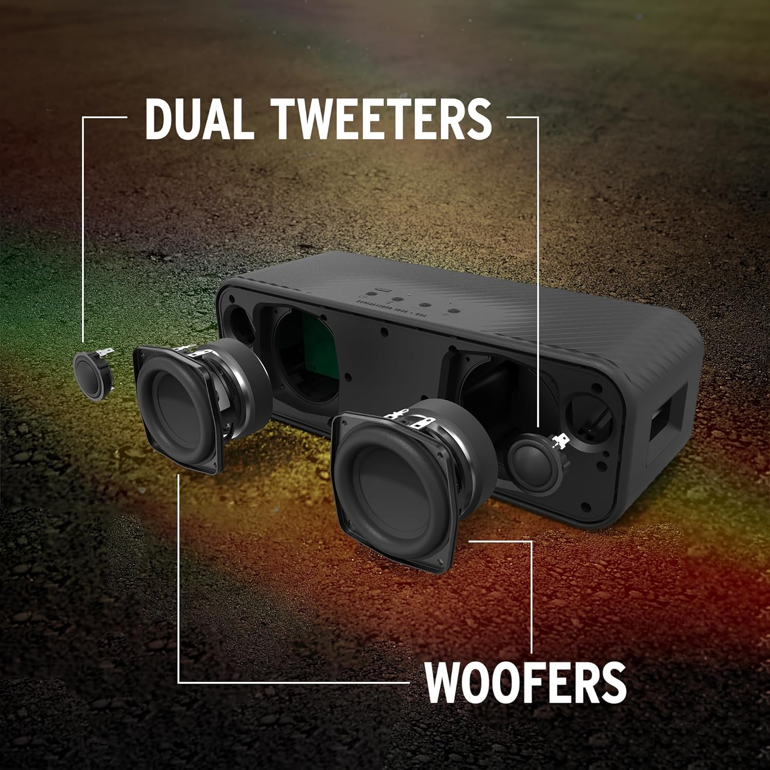 Thumbnail 4 de Klipsch Detroit altoparlante Bluetooth portatile con suono stereo bilanciato, IP67 e fino a 20 ore di autonomia – modalità Broadcast, nero