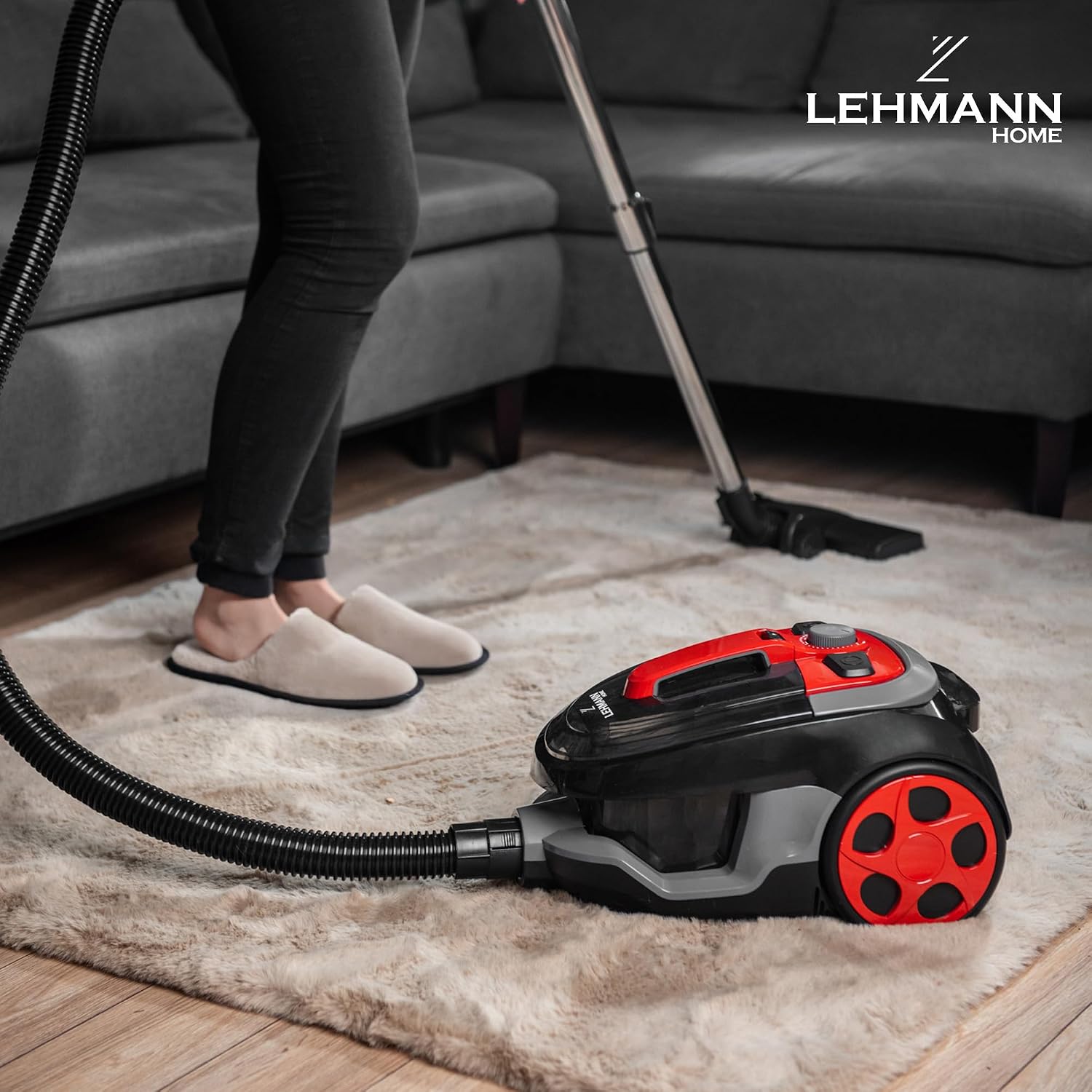 Detalle 2 de LEHMANN Typhoon beutelloser Staubsauger 4000 Watt – leistungsstarker Zyklon-Staubsauger mit großem 2,5-Liter-Behälter und umfangreichem Düsen-Set