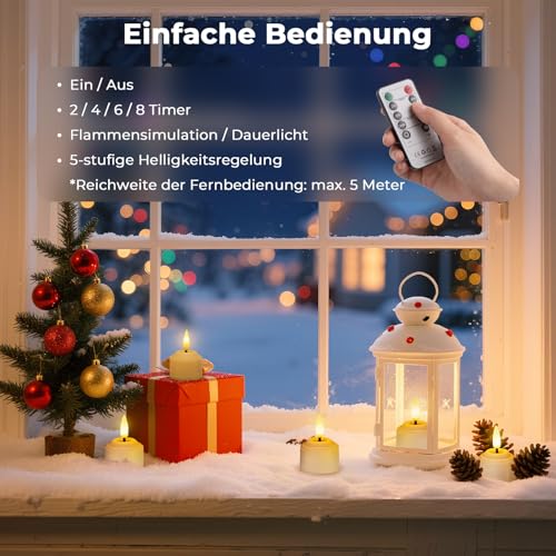 Detalle 2 de JVURICE aufladbare LED-Teelichter, 6er-Set
