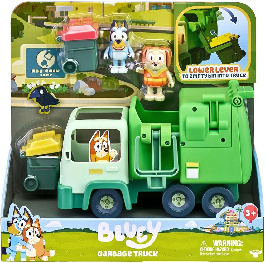 Thumbnail 1 de Bluey El Camión de la Basura con figura y 2 contenedores