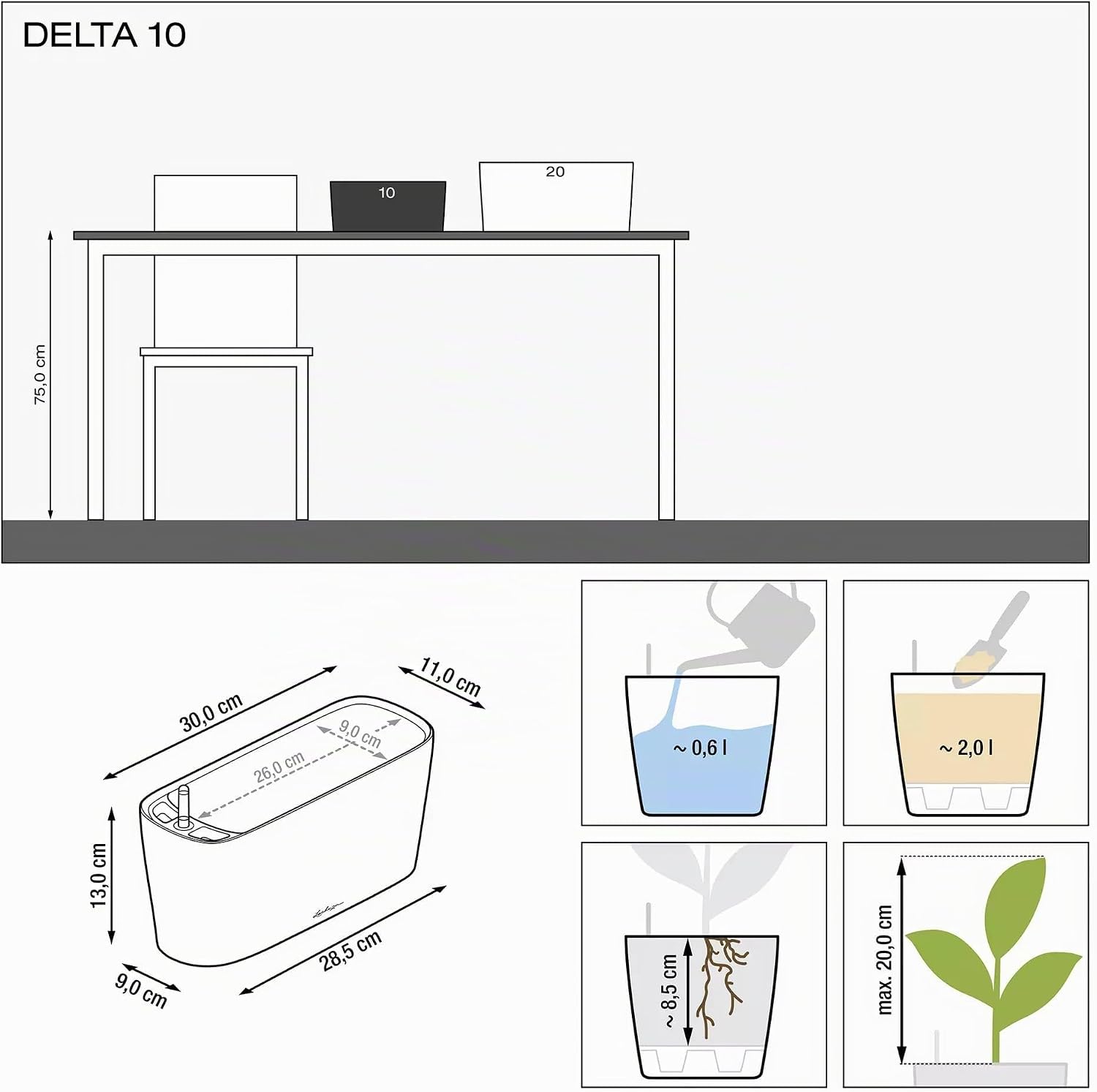 Thumbnail 6 de Lechuza Delta 10 All-in-One-Set weiß