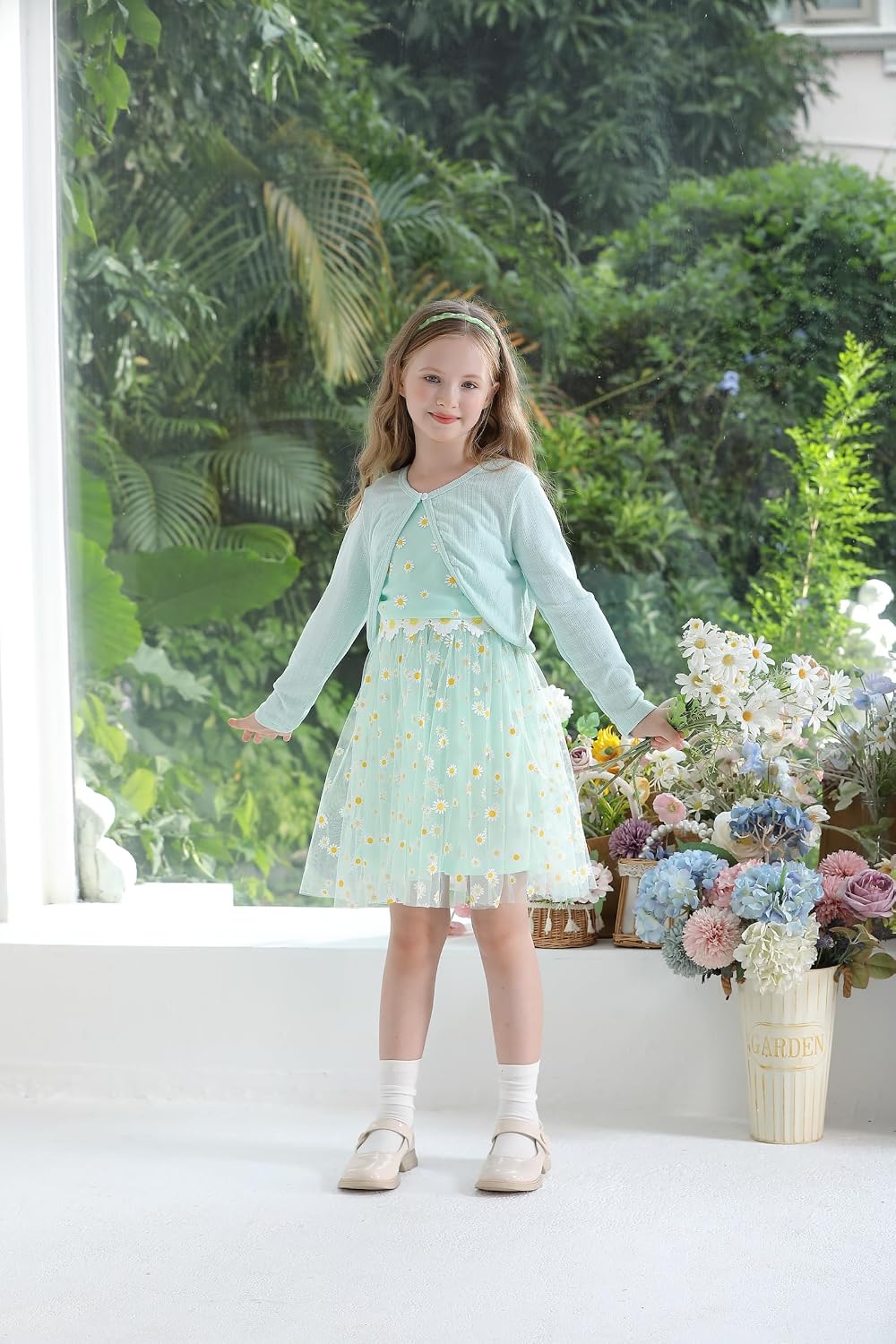 Detalle de Girls' Tulle Dress and Cardigan Set