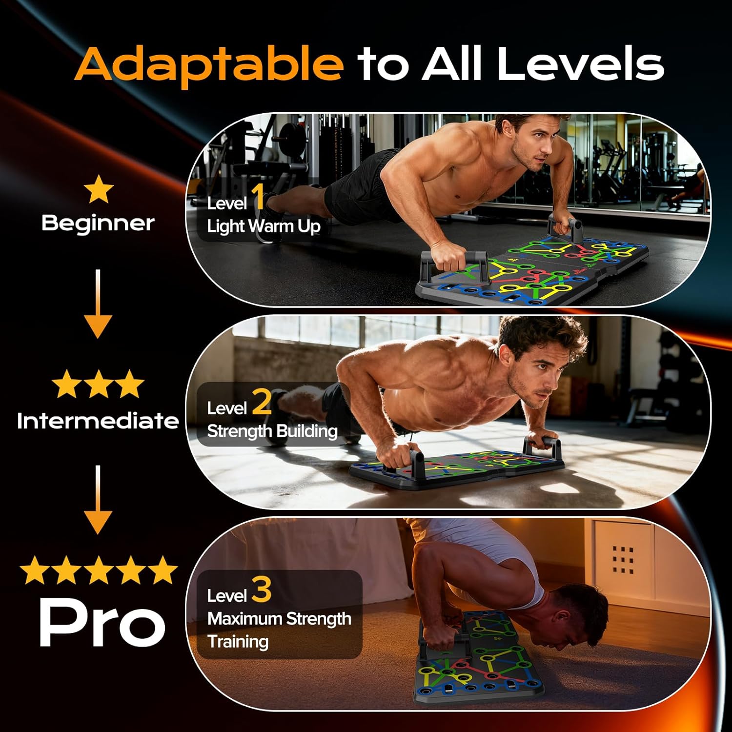 Thumbnail 6 de AERLANG Push Up Board: Foldable 20-in-1 Home Gym for Upper Body Strength