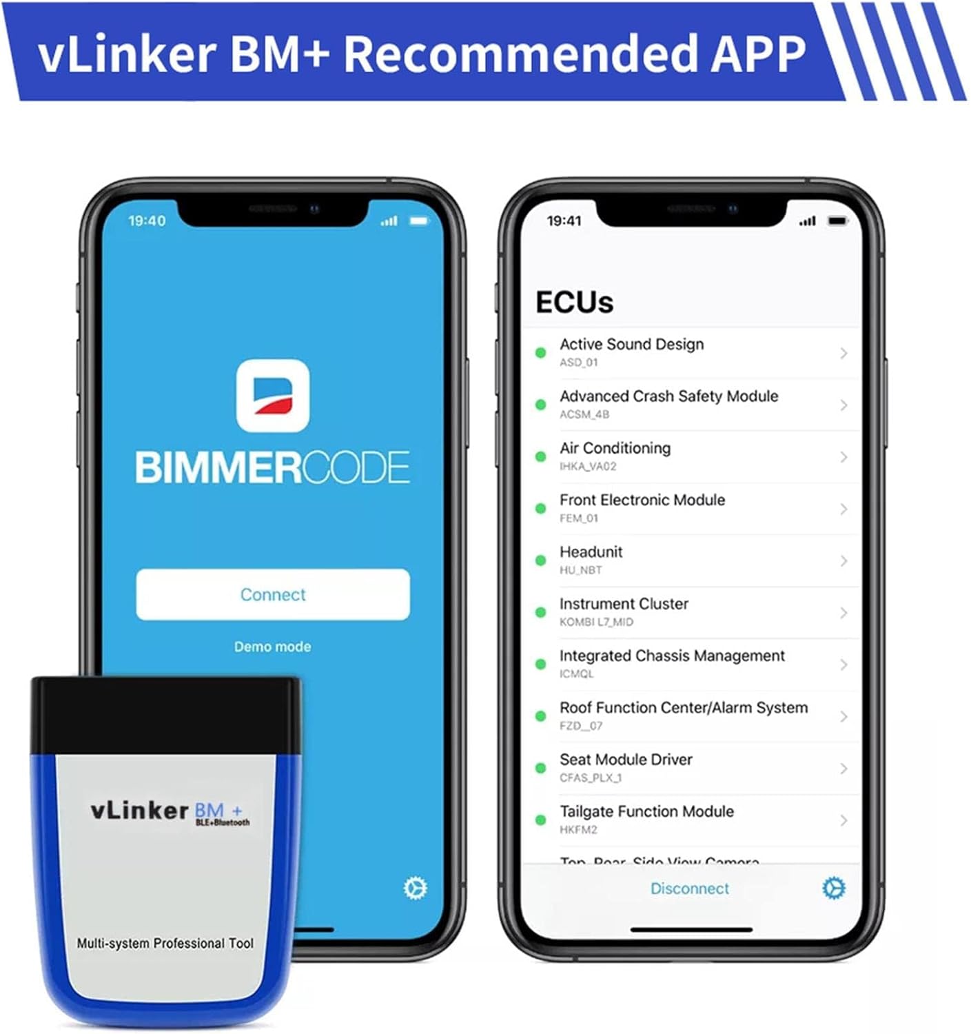 Thumbnail 2 de vLinker BM+ OBD2 Bluetooth Diagnostic Scan Tool for BimmerCode