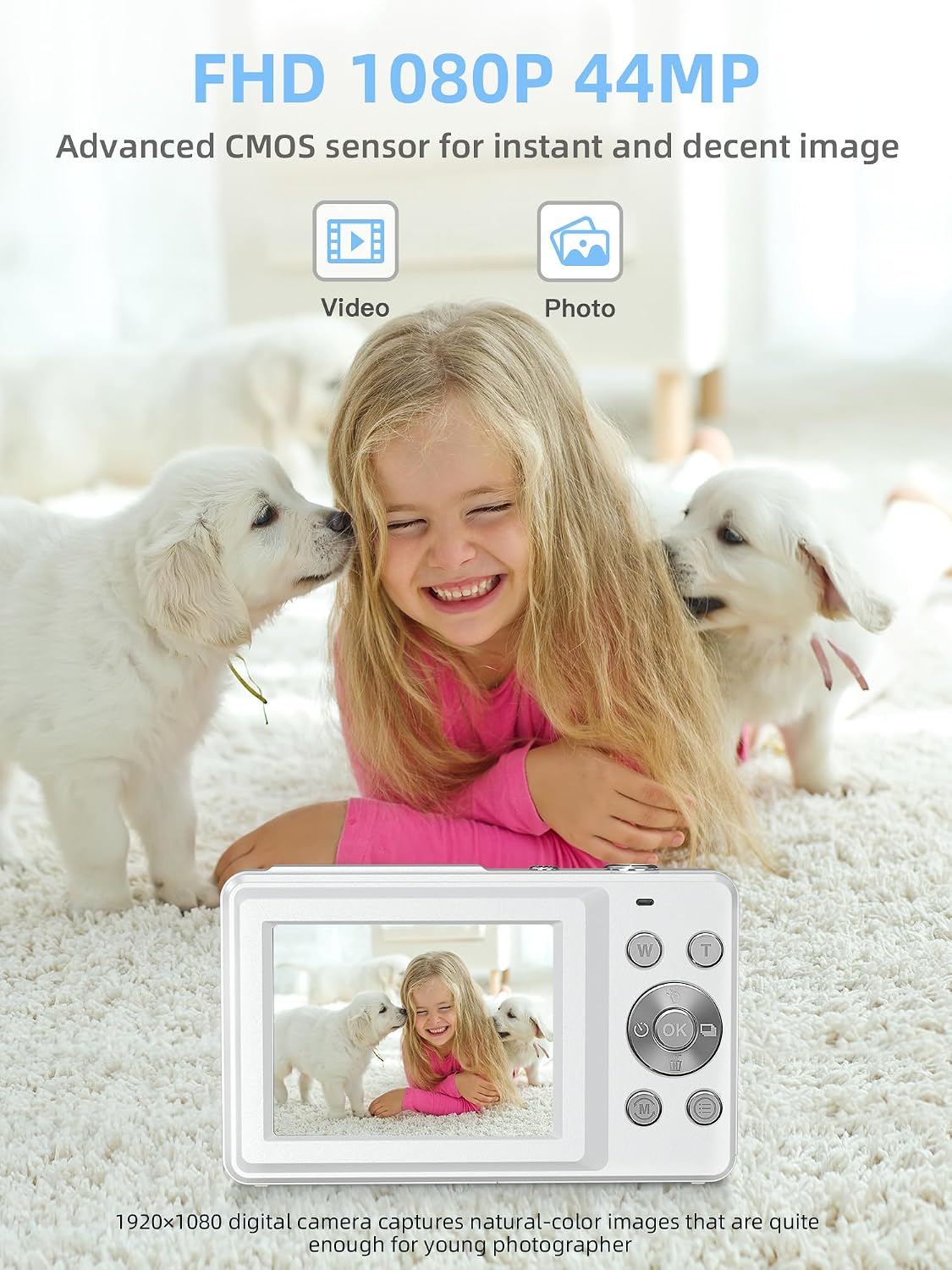Thumbnail 1 de Camkory Kids’ Digital Camera: Easy 1080p Snapper with 32GB, 16x Zoom for Beginners