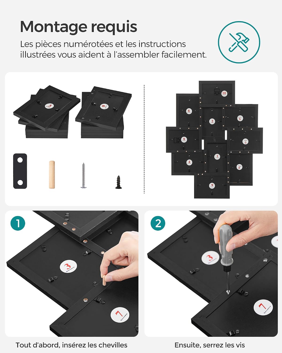 Detalle de SONGMICS RPF20BK 10 cadres 10x15 cm