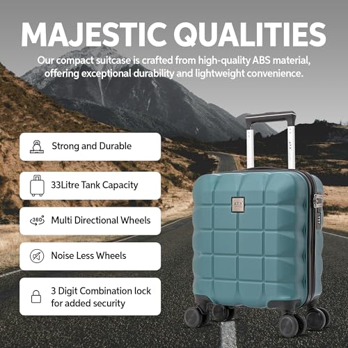 Detalle 2 de ATX Luggage EasyJet 45x36x20 Underseat Cabin Suitcase – Forest Green, 17.5 Inches