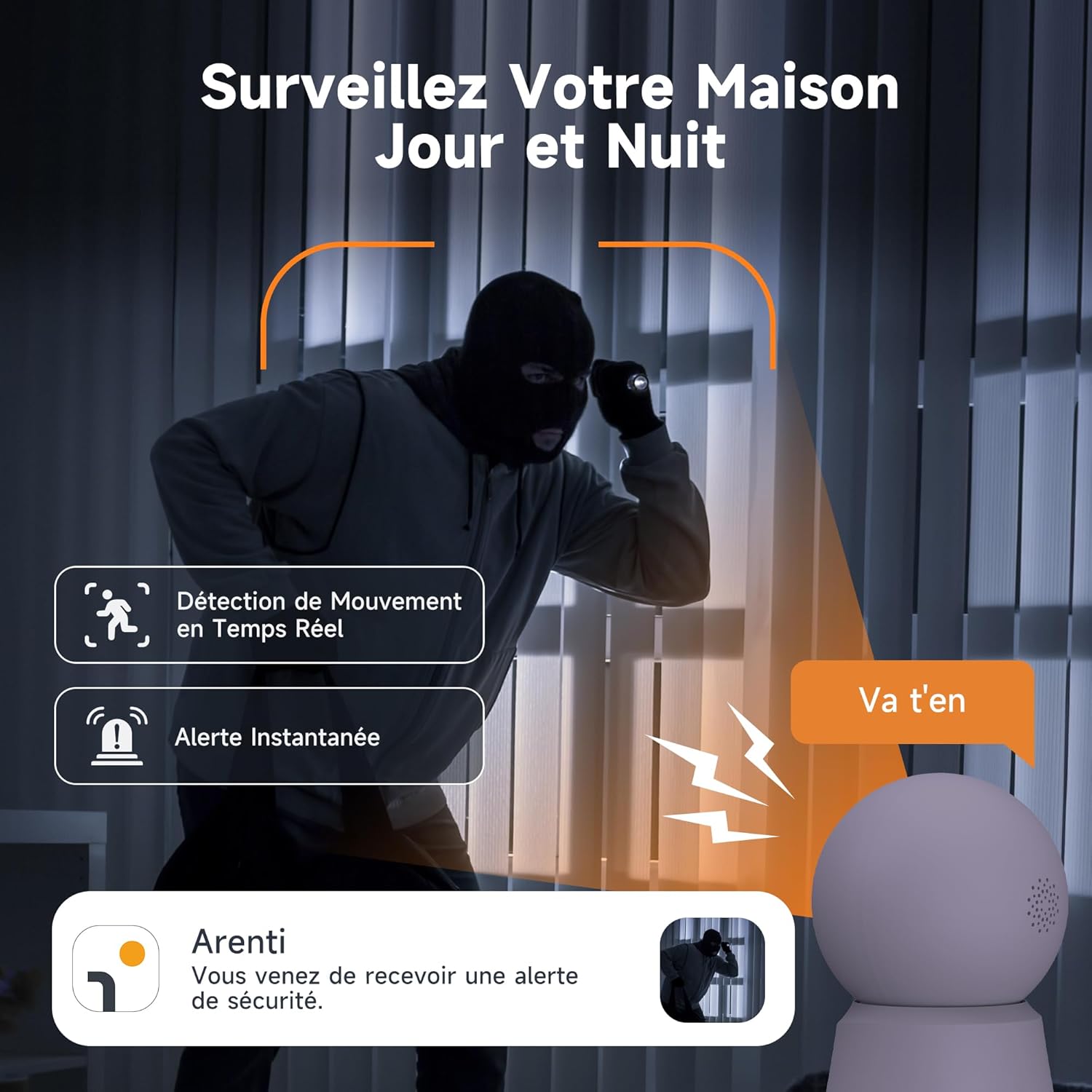 Thumbnail 3 de LAXIHUB 3K/5MP Caméra surveillance WiFi intérieur