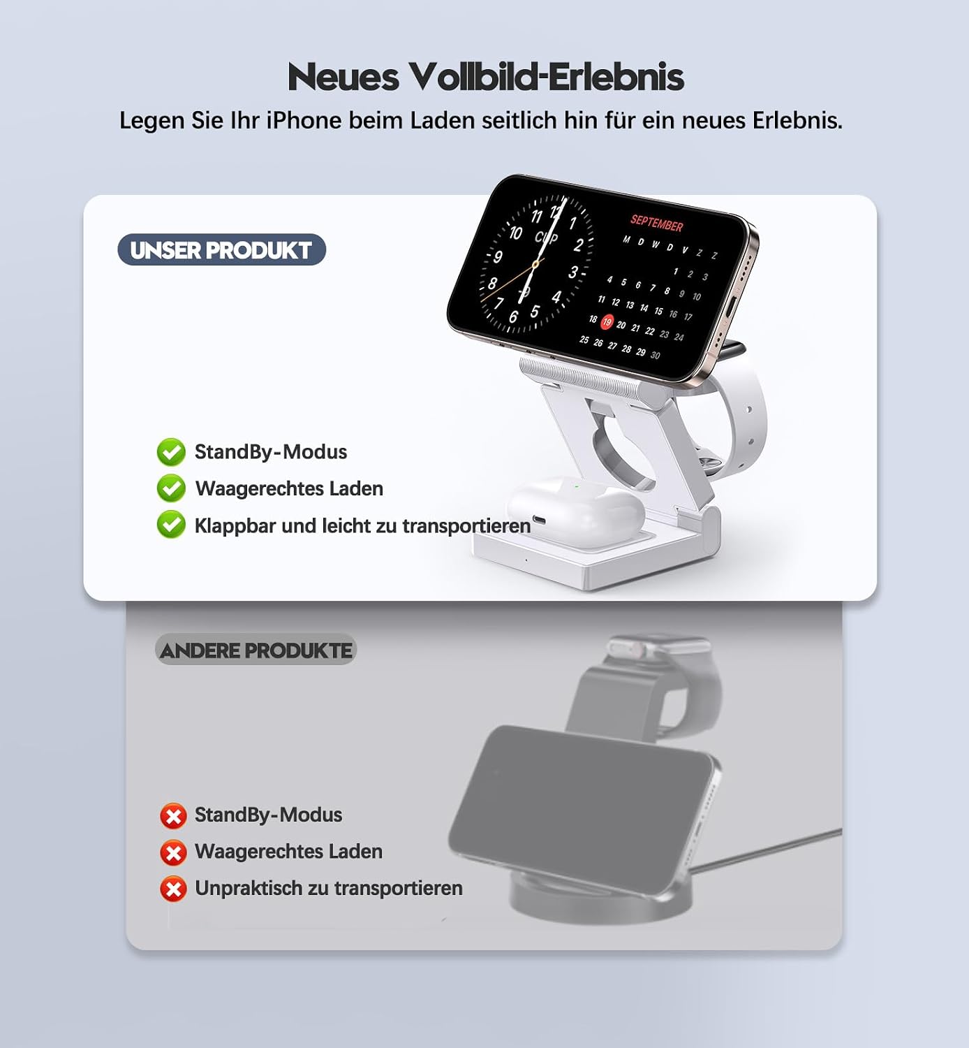 Thumbnail 4 de MagSafe-kompatible 3 in 1 Induktive Ladestation