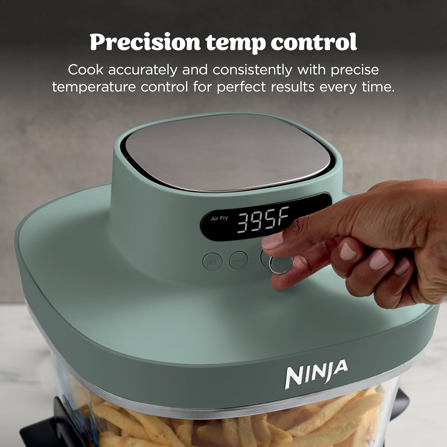 Detalle 2 de Ninja AS101CDG Crispi Pro Glass Air Fryer, 6-in-1, 1800W, Ash Grey