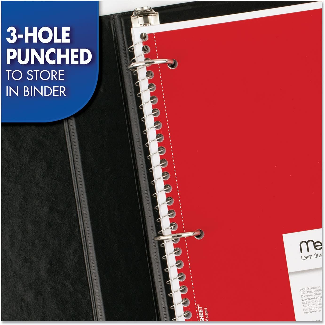 Detalle 2 de Mead Spiral Notebook, 1 Subject, 70 Sheets per Notebook, 6-Pack (73065)