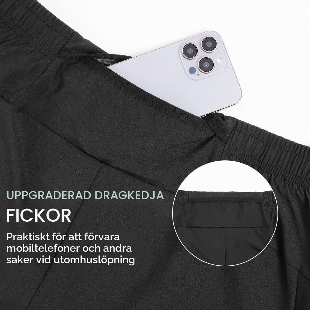 Detalle 1 de BSBUY herrshorts för träning – snabbtorkande med justerbar midja