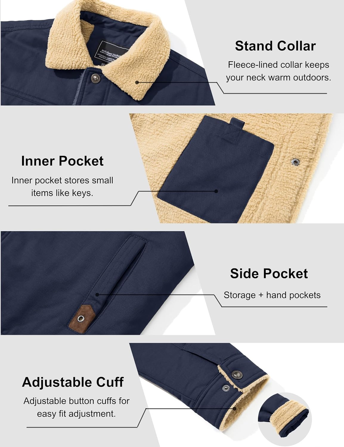 Thumbnail 5 de MAGNIVIT MT-378 Men’s Sherpa-Lined Cotton Winter Jacket