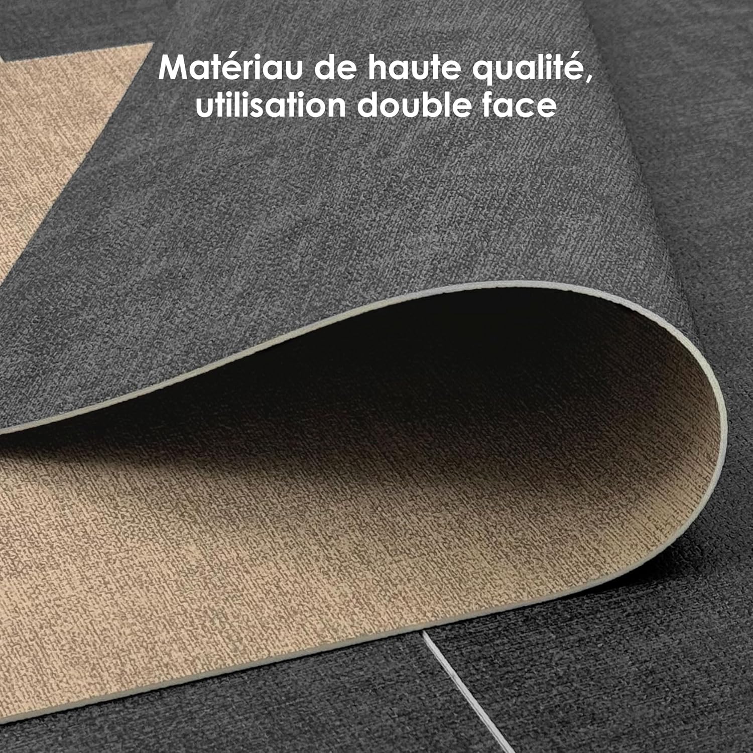 Thumbnail 4 de KitchenBoss Set de table lavable en plastique double face (lot de 6) gris abricot, antidérapant, résistant à la chaleur