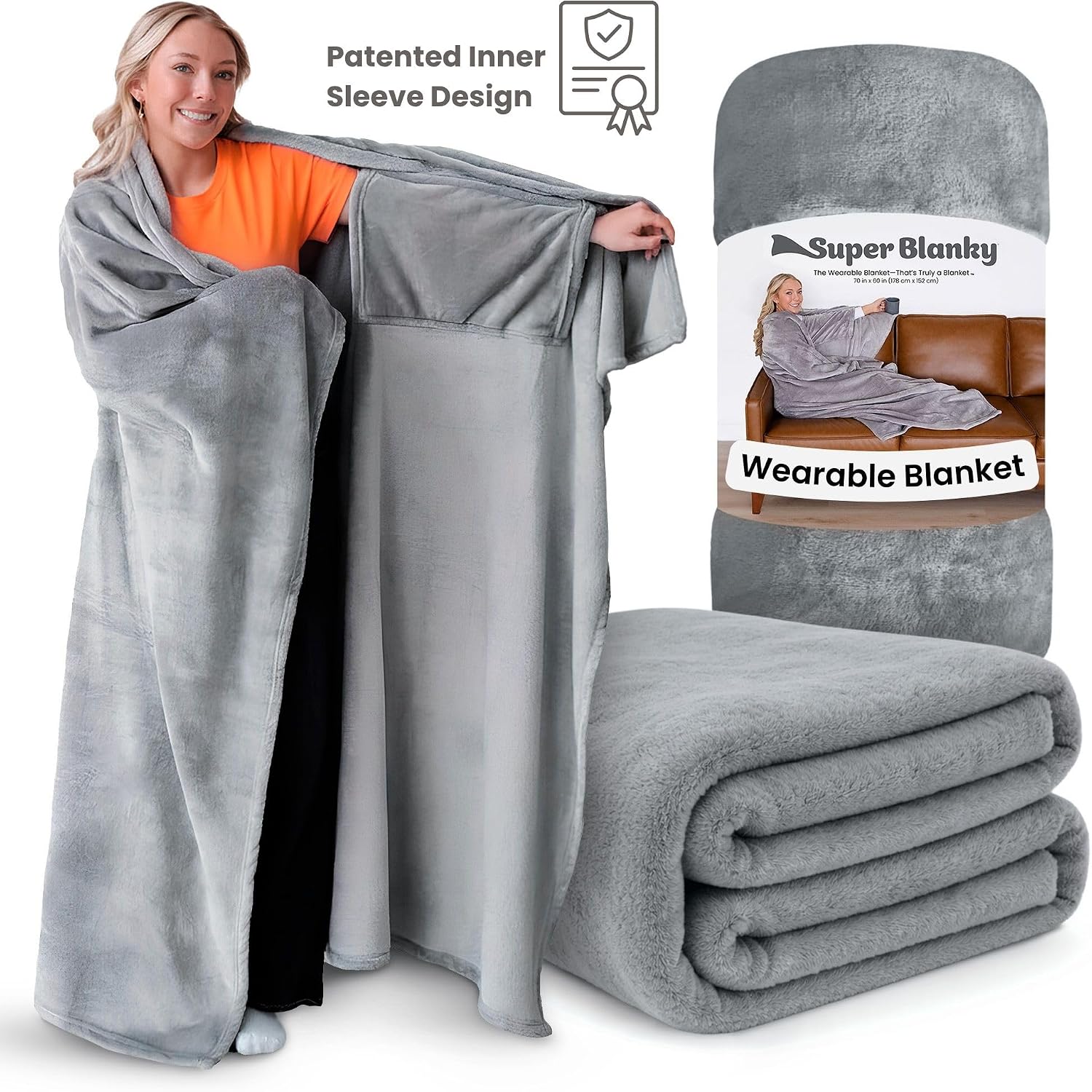 Thumbnail 6 de Super Blanky Wearable Blanket 70" x 60" 🧣
