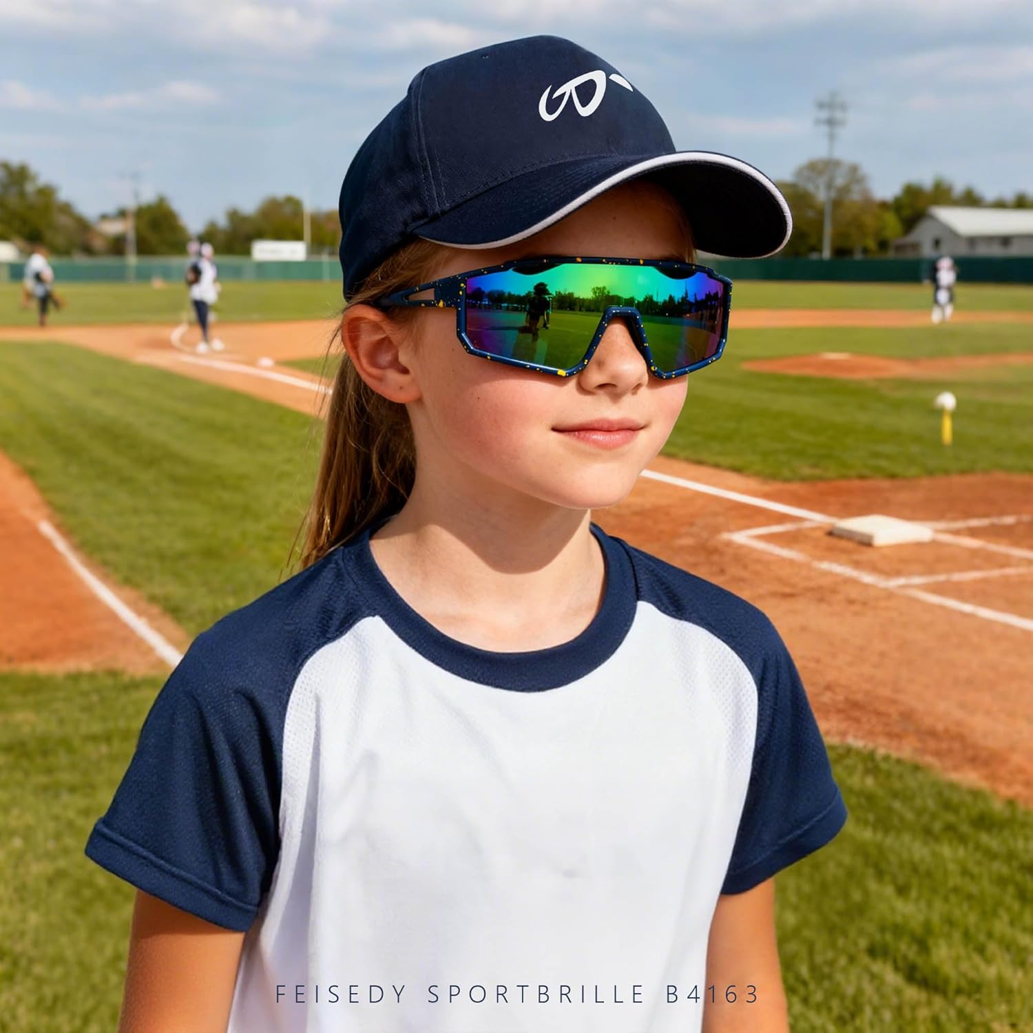 Thumbnail 2 de FEISEDY occhiali da sole sportivi polarizzati per ragazzi 6-15 anni con UV400 e montatura TR90 (B4163)