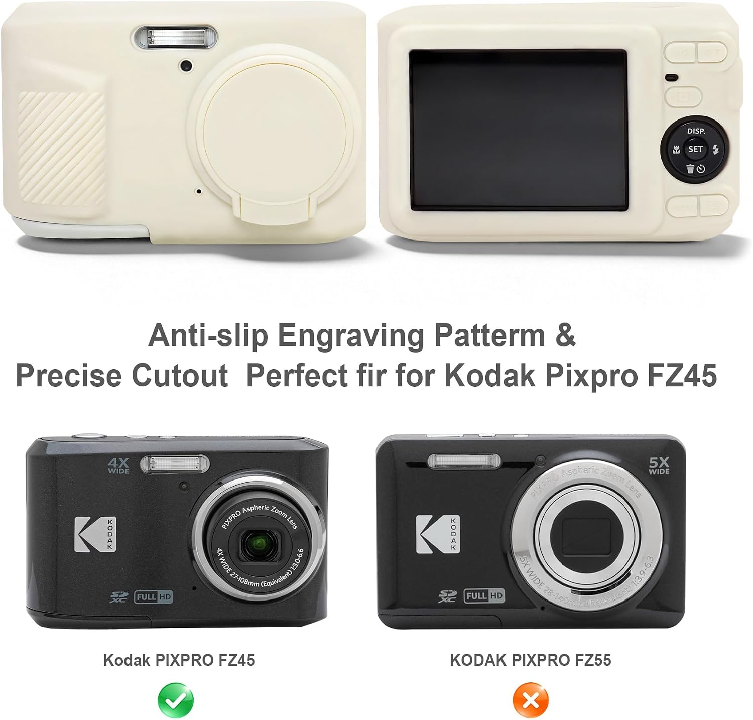 Thumbnail 1 de BOVKE Case for Kodak PIXPRO FZ45: Silky Soft Silicone Protection in Mist White