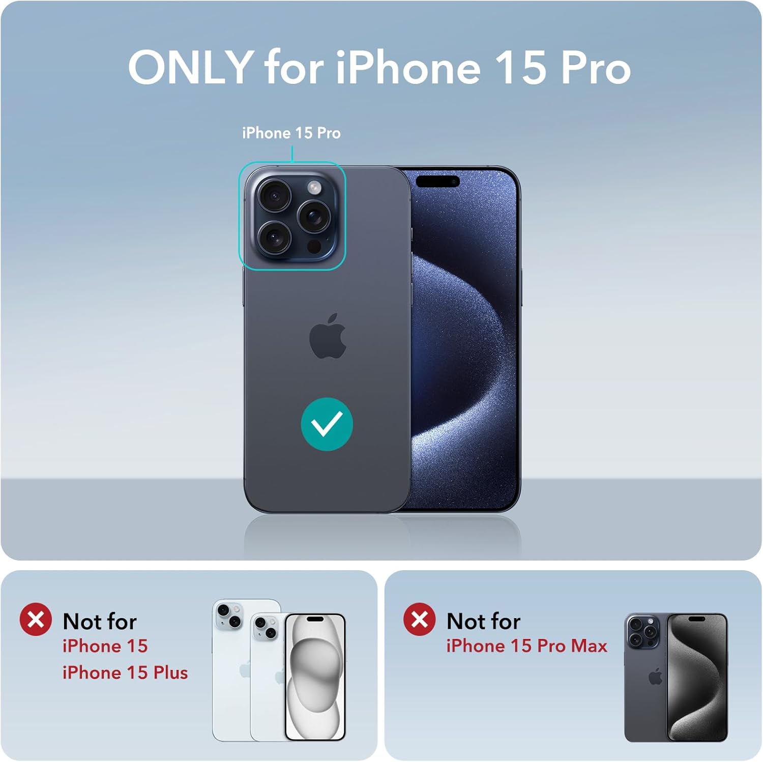 Thumbnail 1 de ESR MagSafe Silicone Case with Stand for iPhone 15 Pro (Cloud Series)