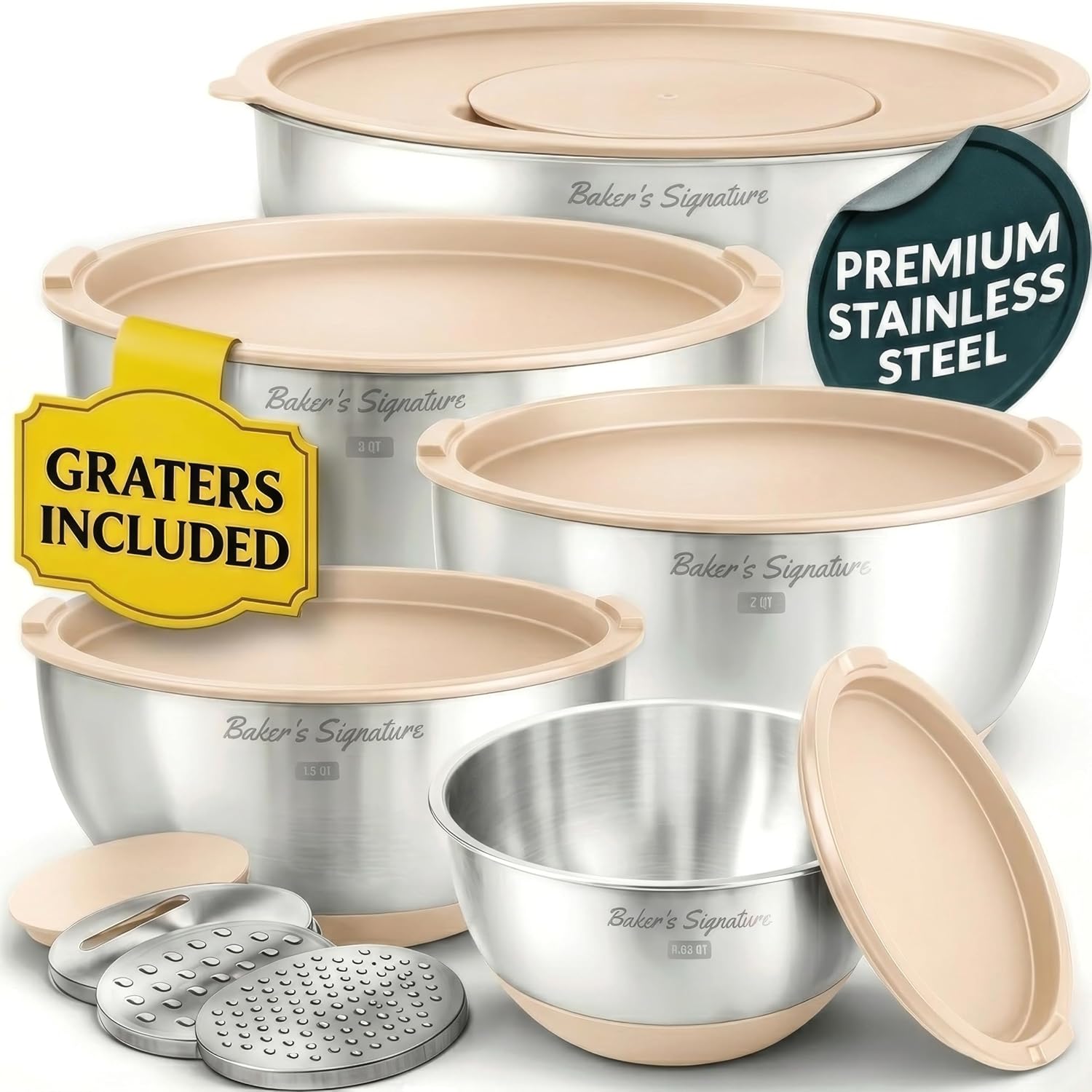 Detalle de Baker's Signature Mixing Bowls with Lids