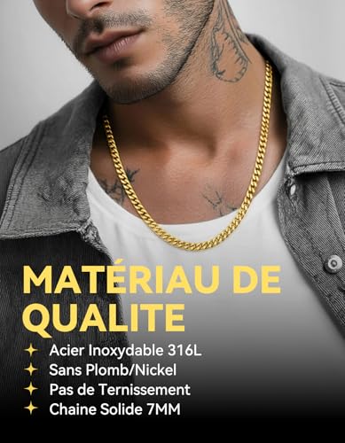 Thumbnail 1 de Chaine Homme Acier Inoxydable Cubaine 71 cm – ChainsHouse, maille cubaine massif 6 mm