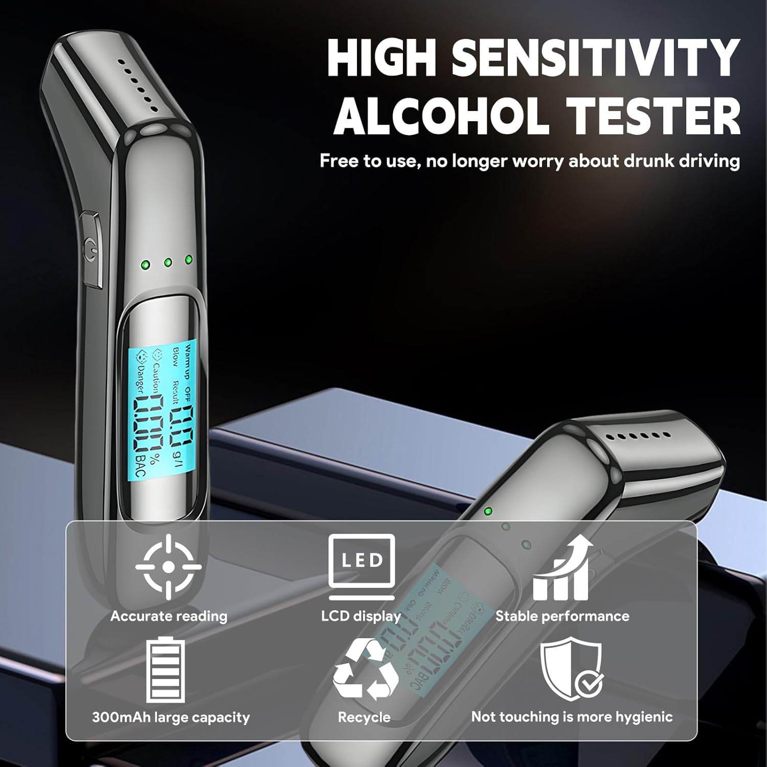 Detalle 2 de IGEAIIE Breathalyzer 2nd Gen smart sensor