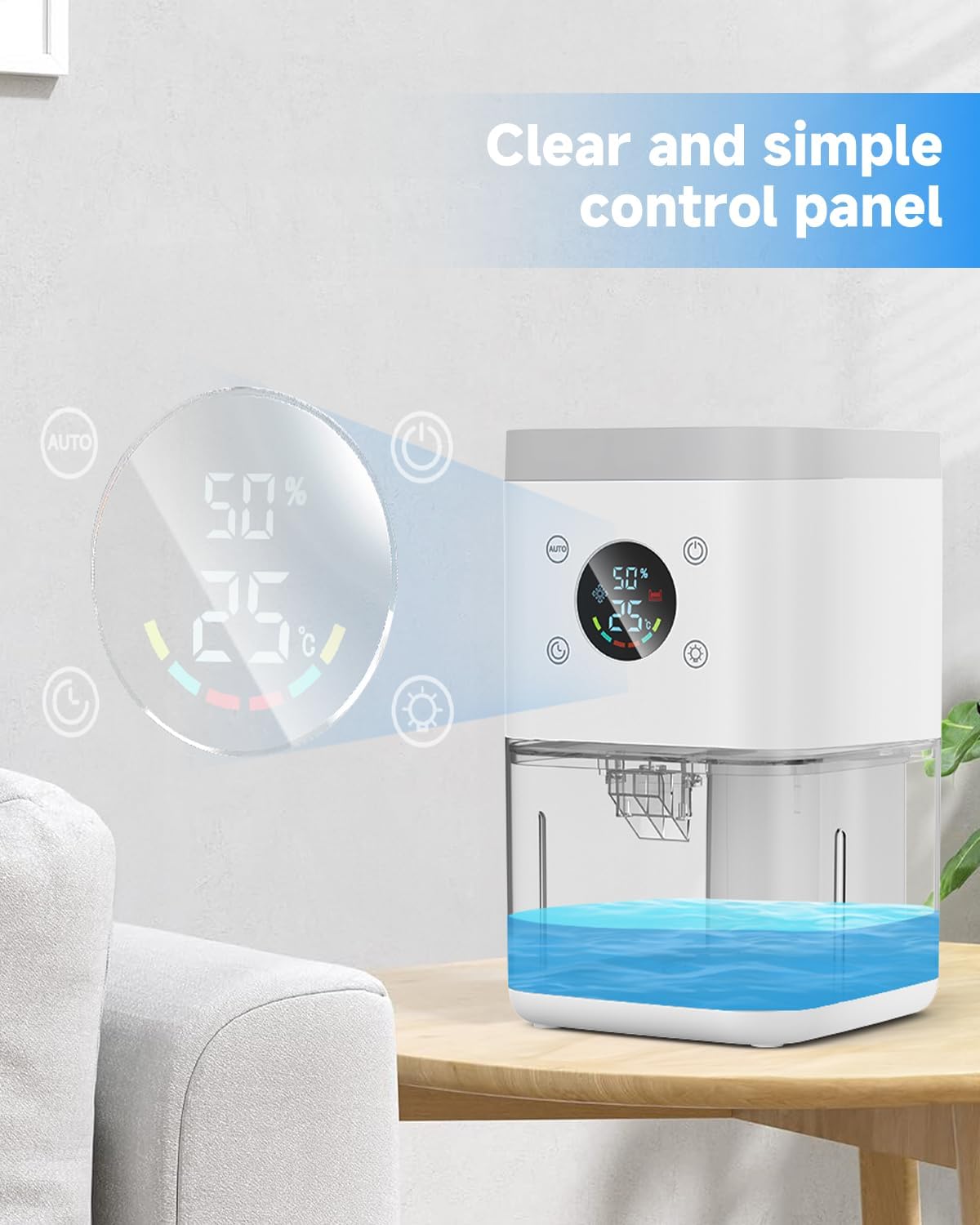 Detalle de Deumidificatore 1800 ml per casa silenzioso e con timer