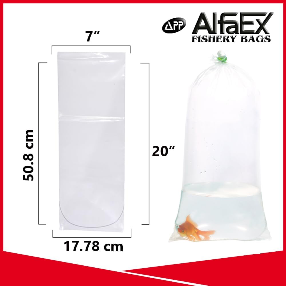 Detalle 2 de AlfaEx Fishery Bags 7" x 20" — Leak-Proof, Clear, Rounded-Bottom Bags (Pack of 25)